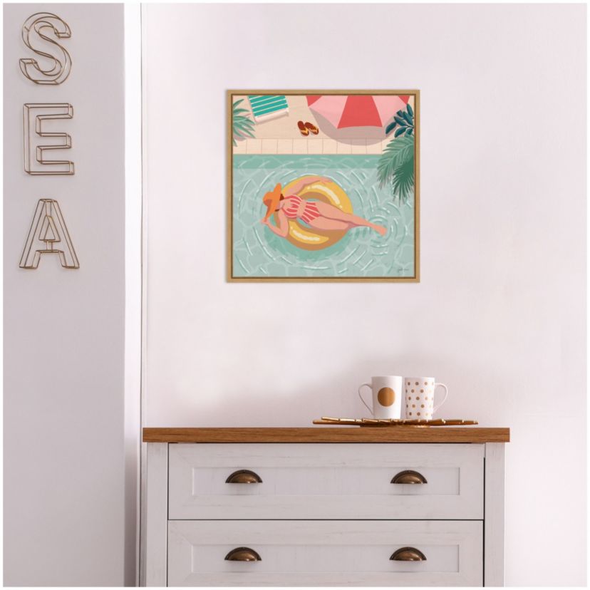 Beach Babes II Framed Canvas Wall Art Print
