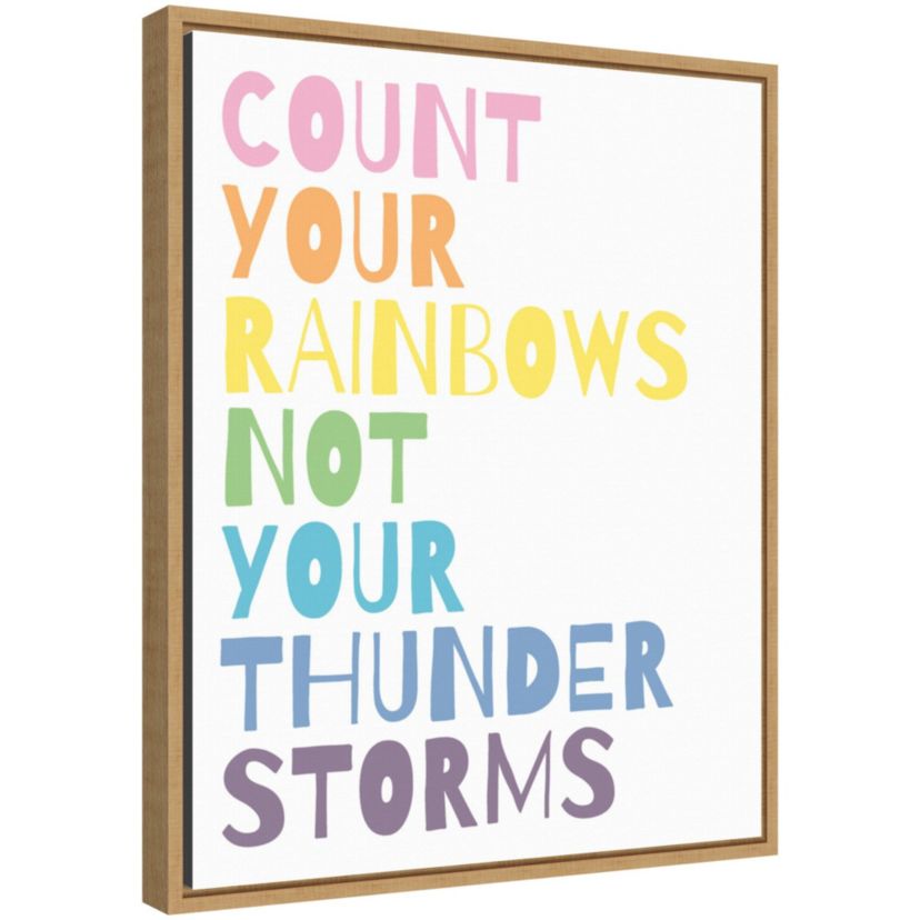 Count Your Rainbows Framed Canvas Wall Art Print