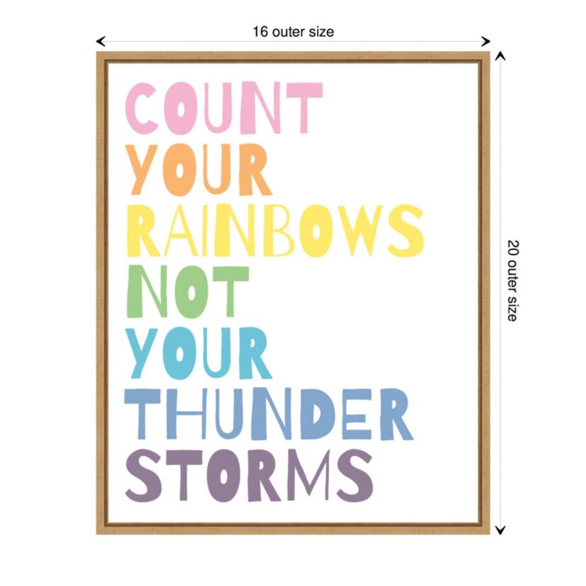 Count Your Rainbows Framed Canvas Wall Art Print