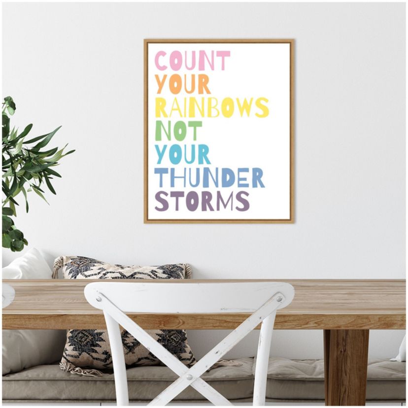 Count Your Rainbows Framed Canvas Wall Art Print