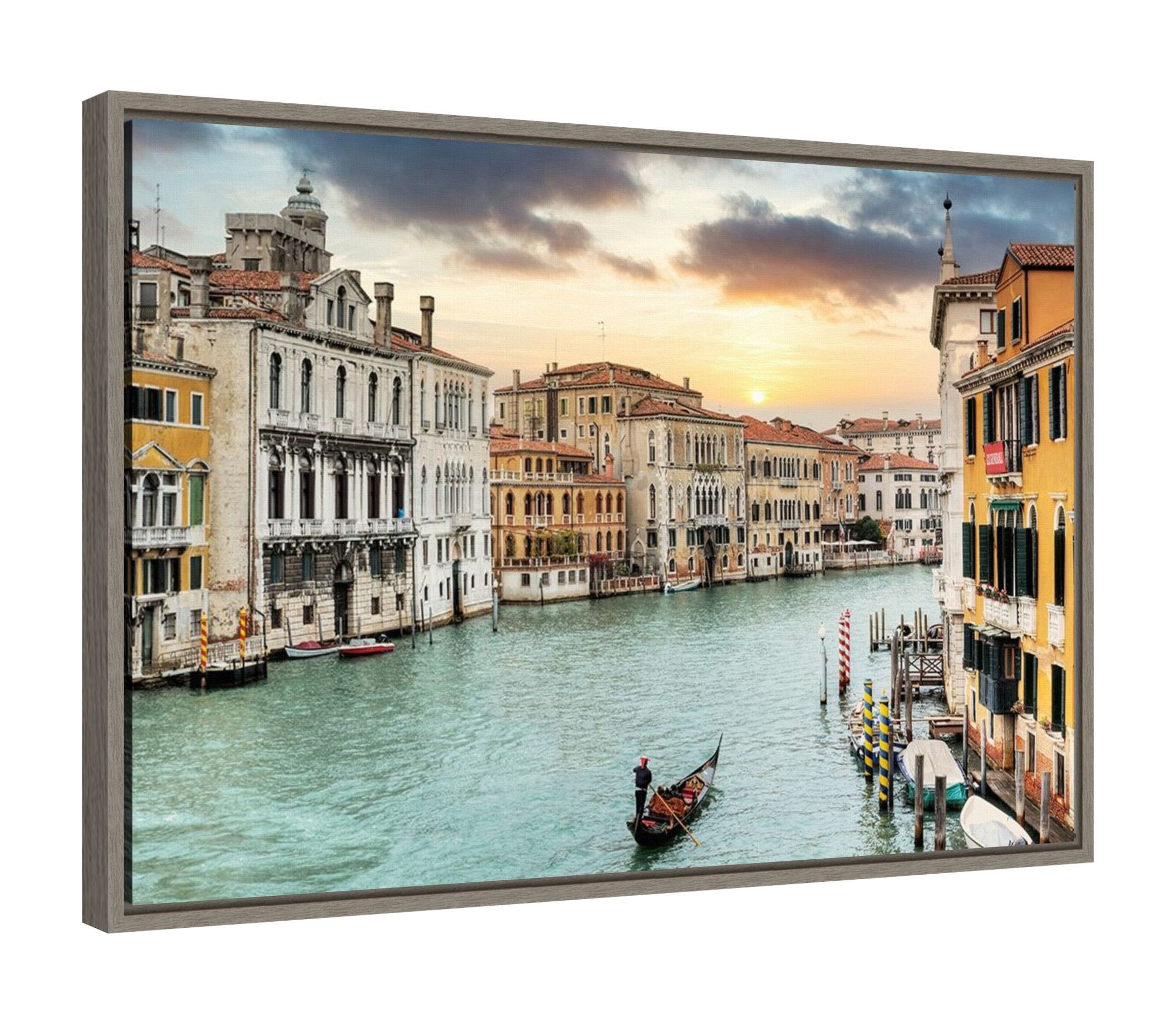 Gran Canal Vista Italy Framed Canvas Wall Art Print