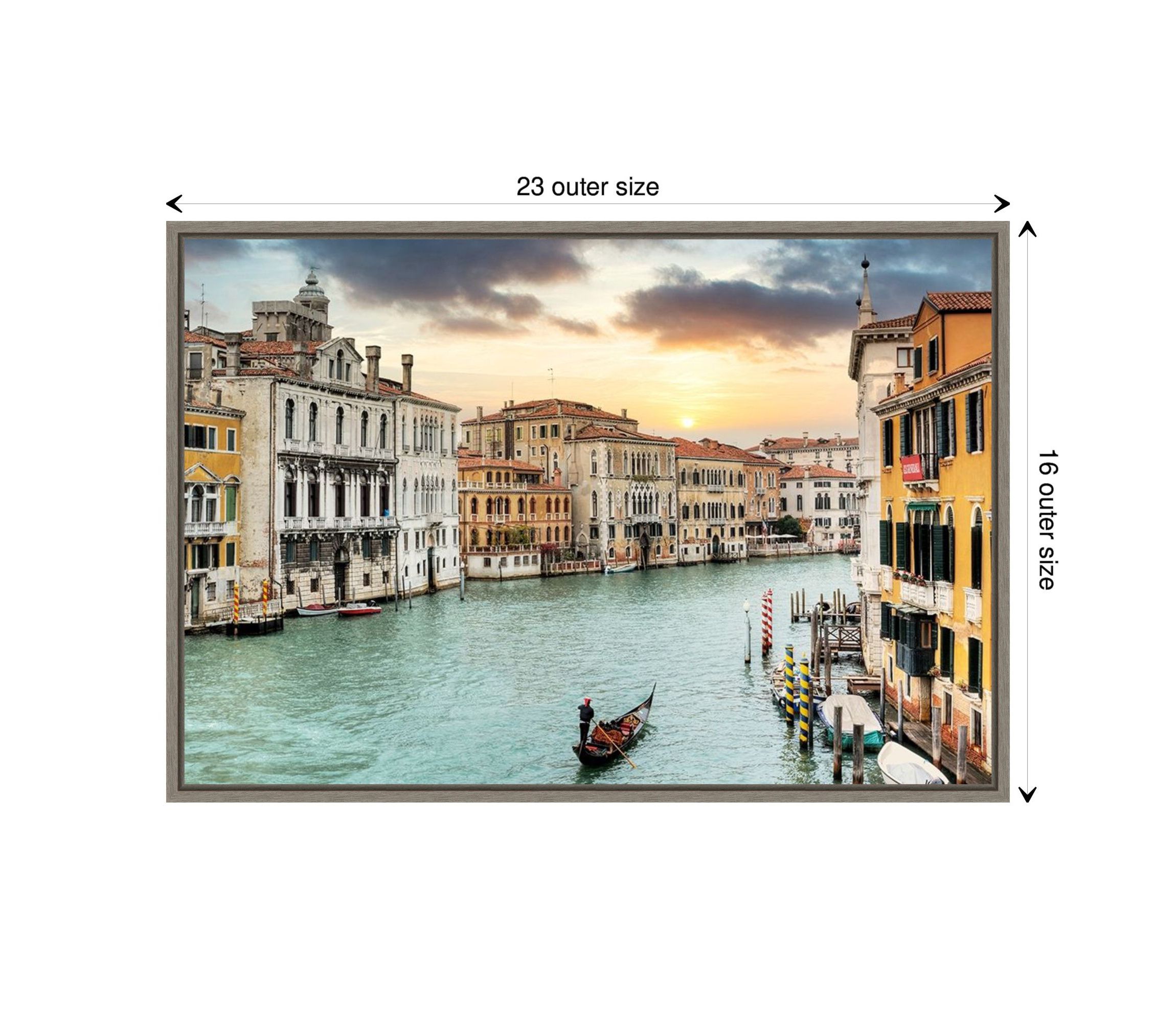 Gran Canal Vista Italy Framed Canvas Wall Art Print