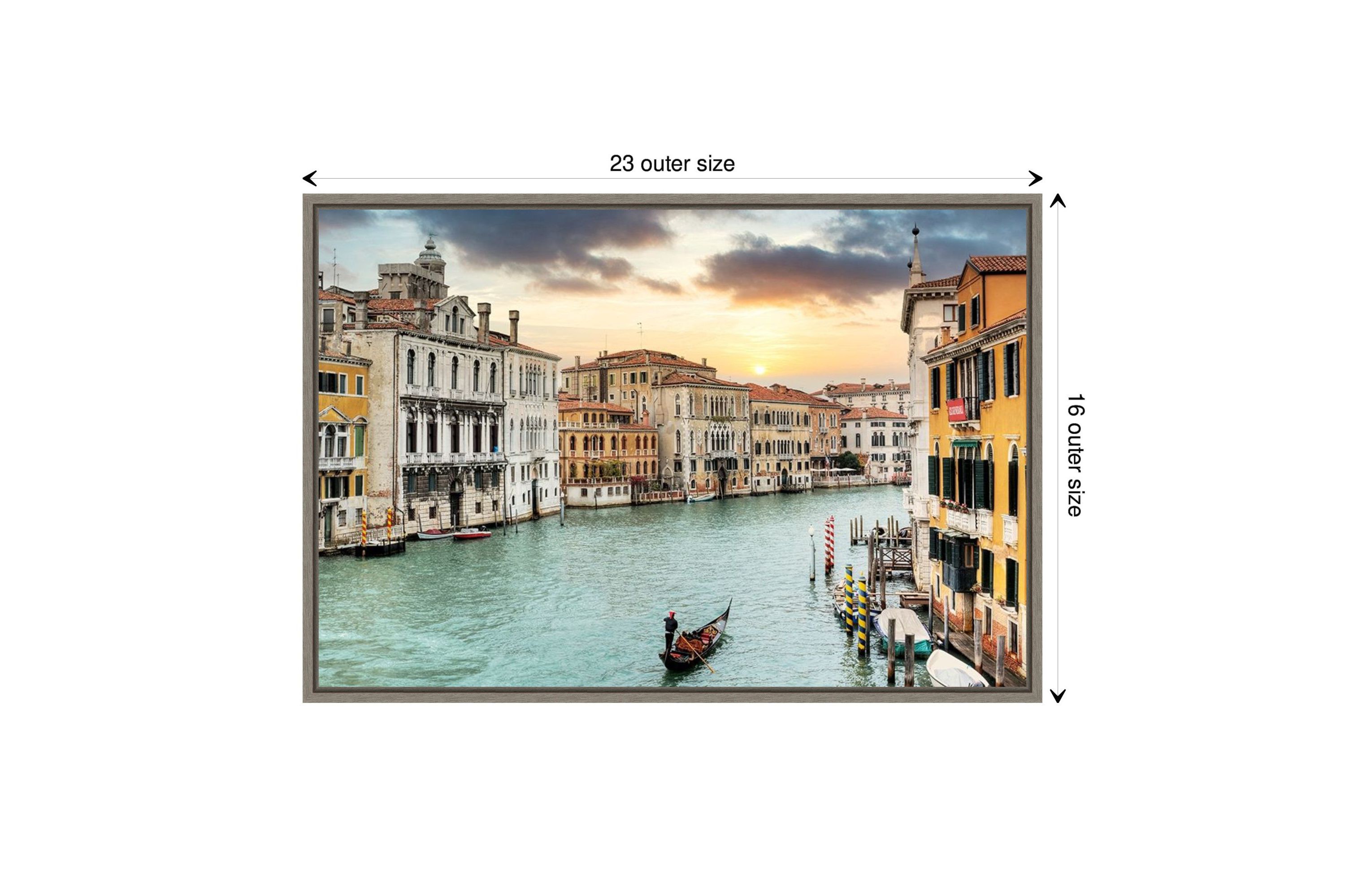 Gran Canal Vista Italy Framed Canvas Wall Art Print