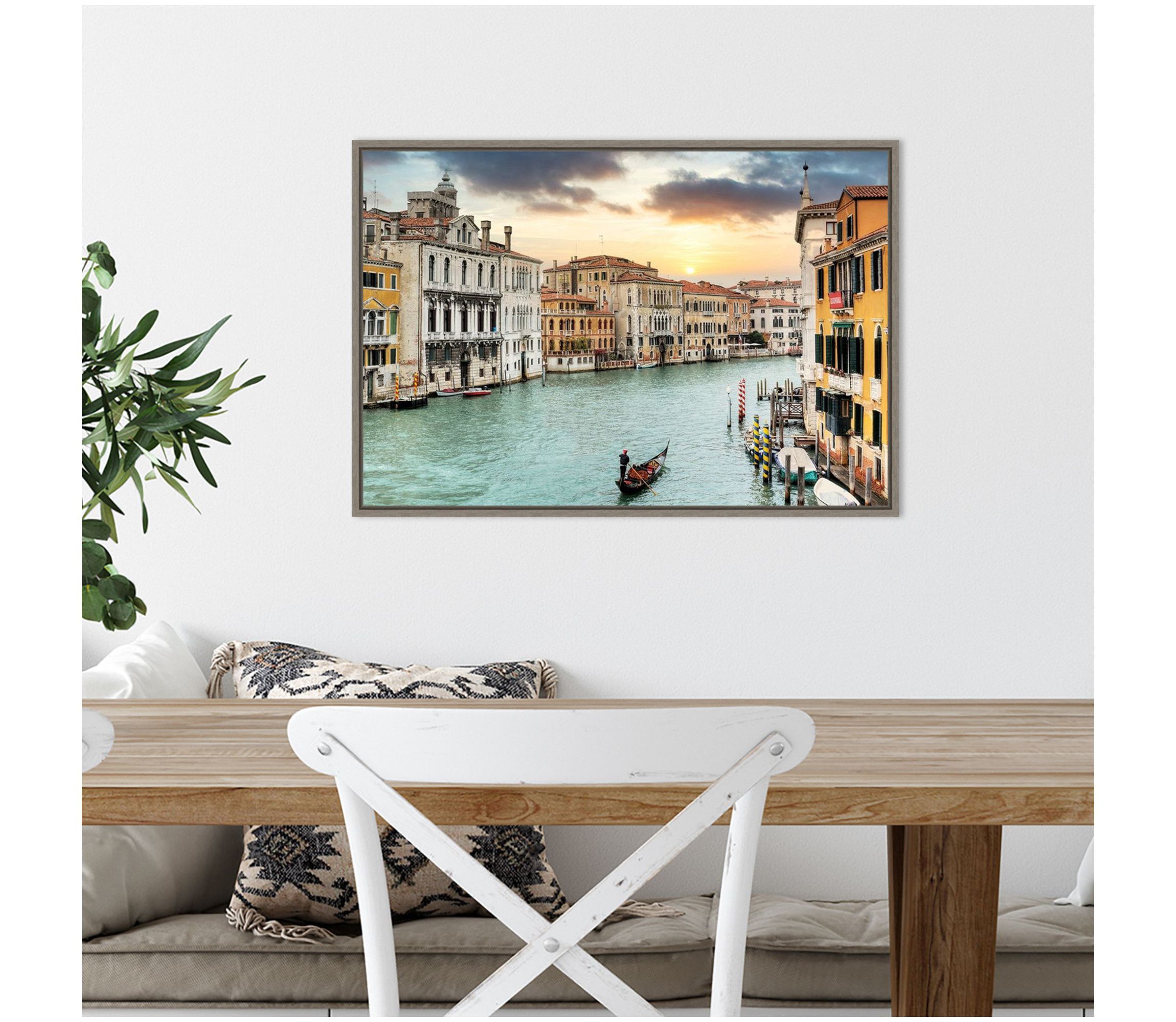 Gran Canal Vista Italy Framed Canvas Wall Art Print