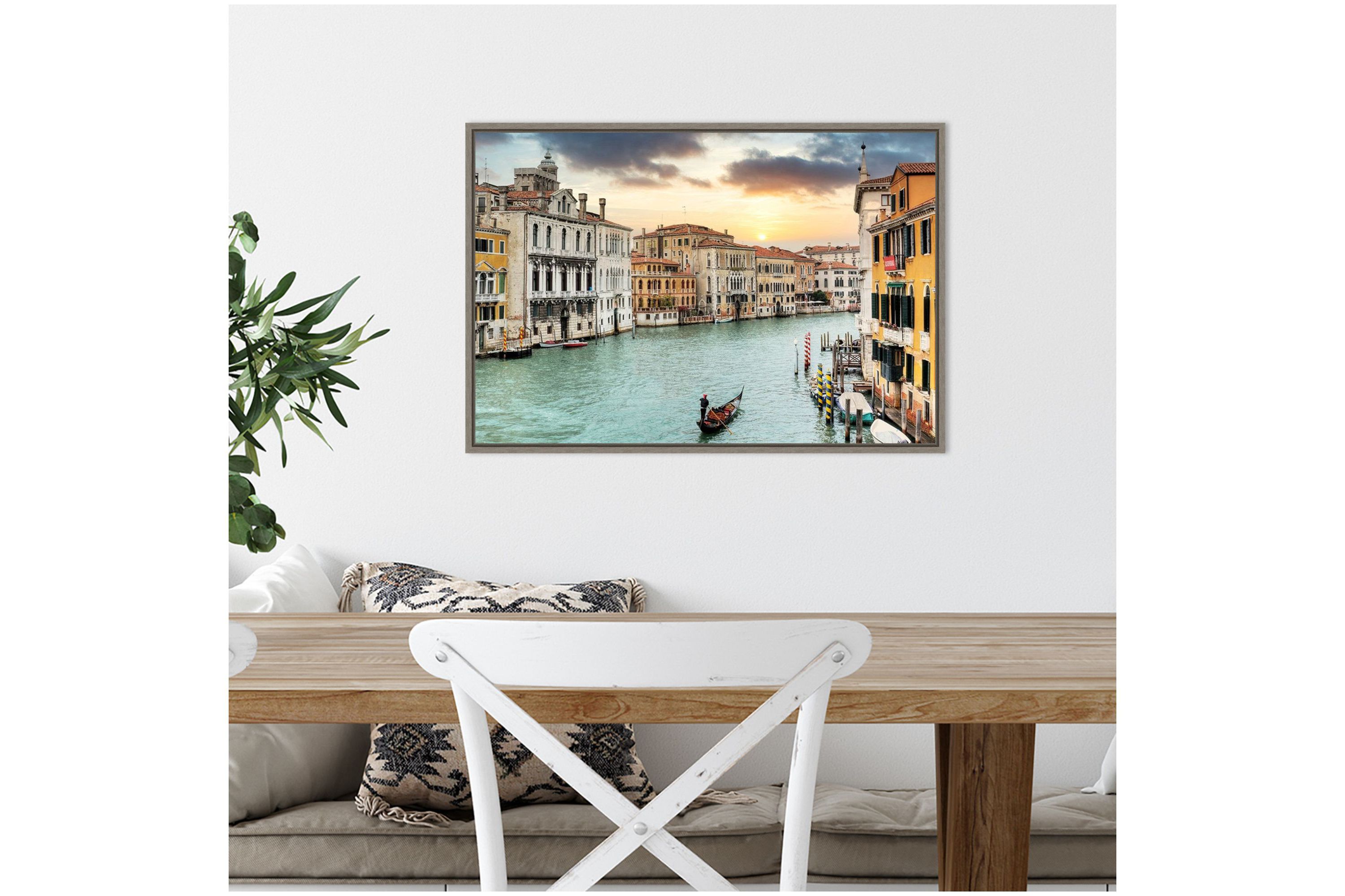 Gran Canal Vista Italy Framed Canvas Wall Art Print
