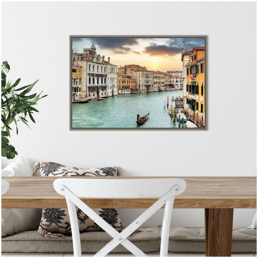 Gran Canal Vista Italy Framed Canvas Wall Art Print