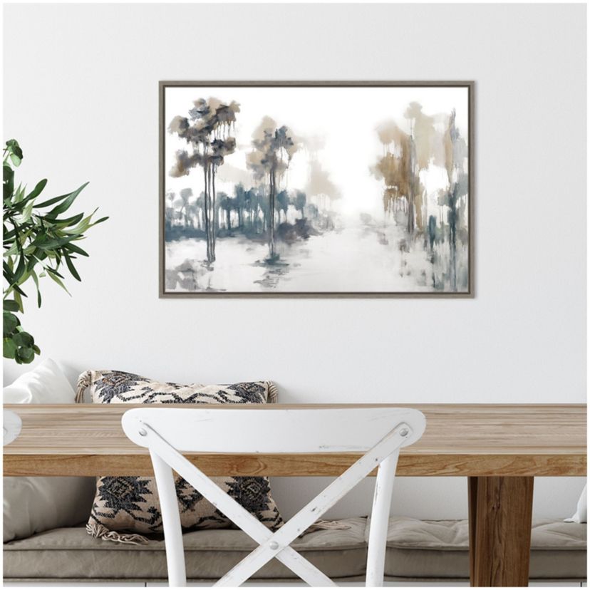 Back Roads Forest And Fields Framed Canvas Wall Art Print