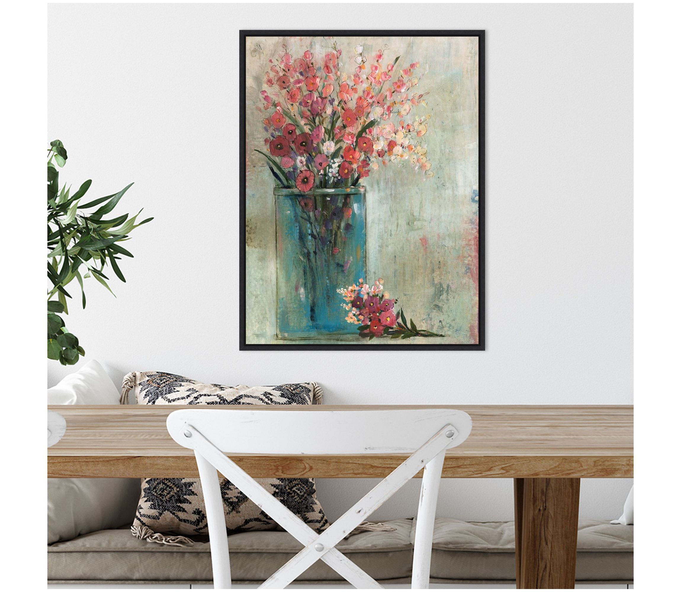 Blue Jar II Framed Canvas Wall Art Print