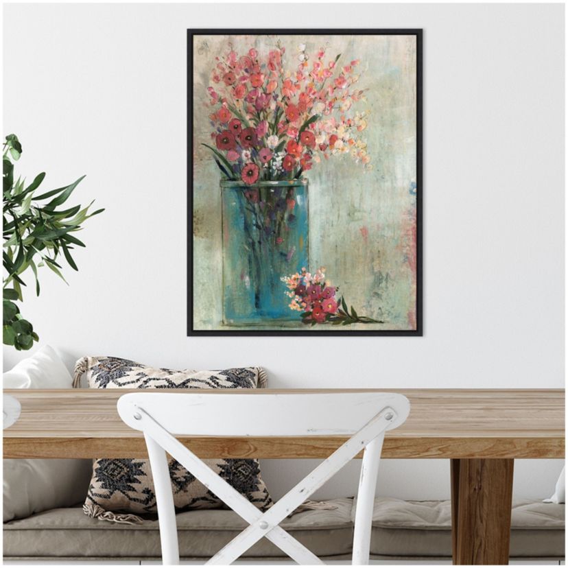 Blue Jar II Framed Canvas Wall Art Print