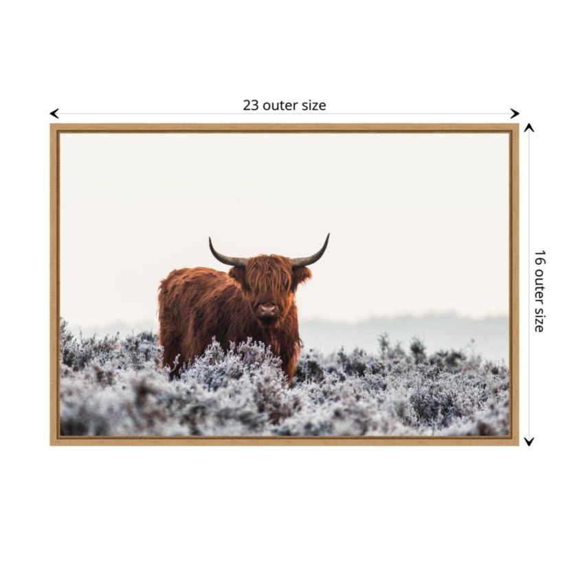 Highlander Horns Framed Canvas Wall Art Print