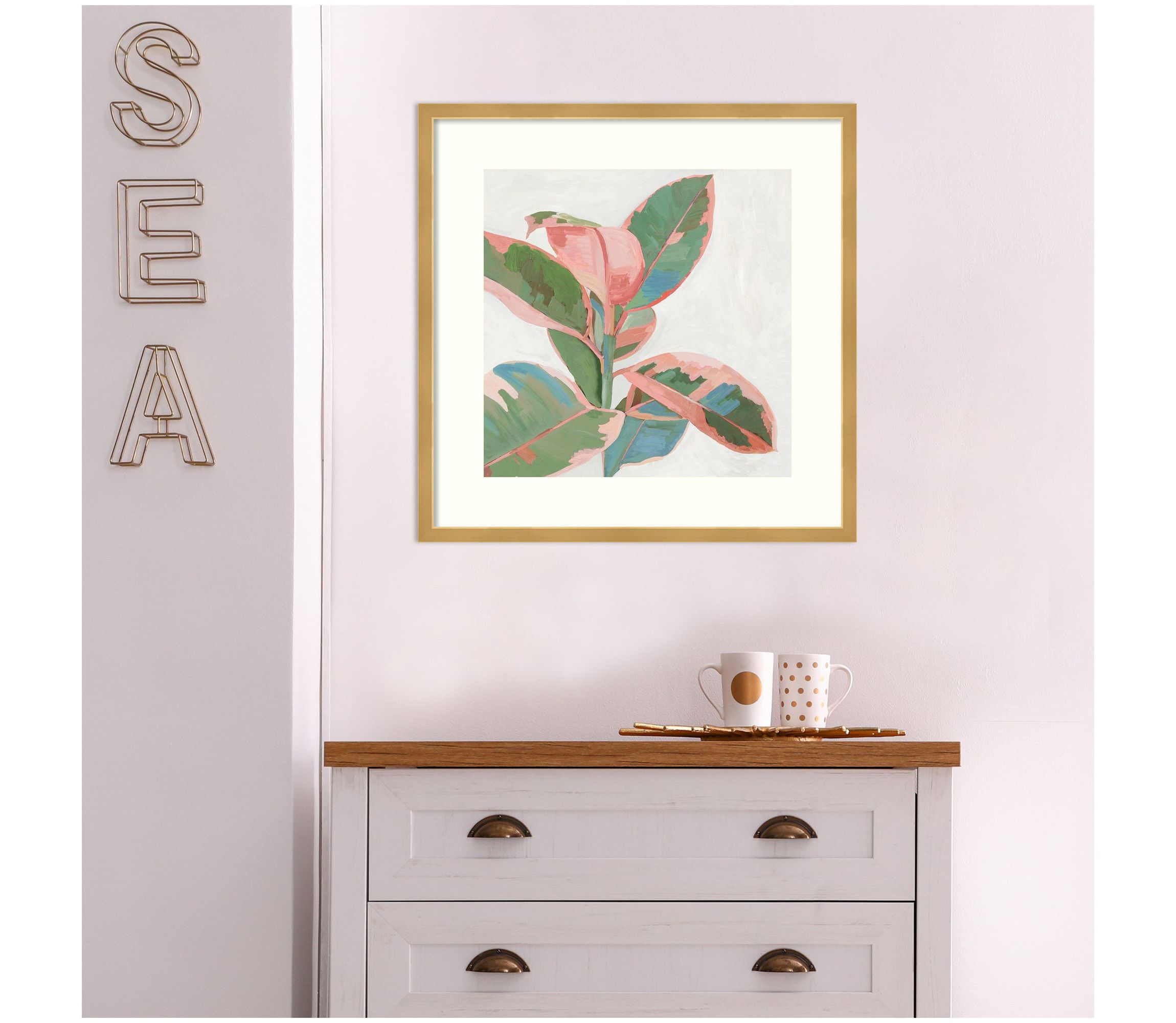 Pink Ficus I Framed Wall Art Print