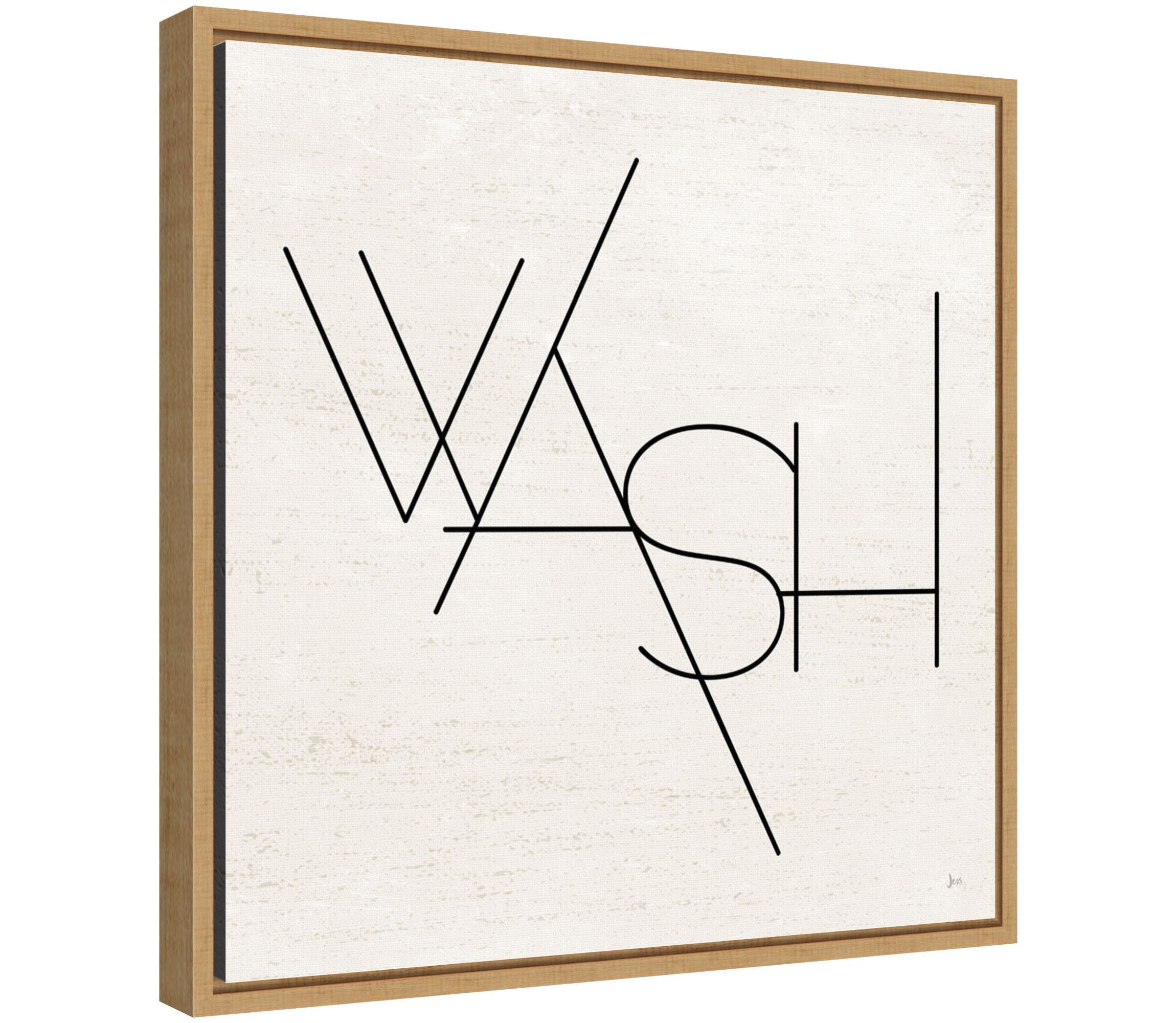 Wash Dry Fold I Laundry Framed Canvas Wall Art Print