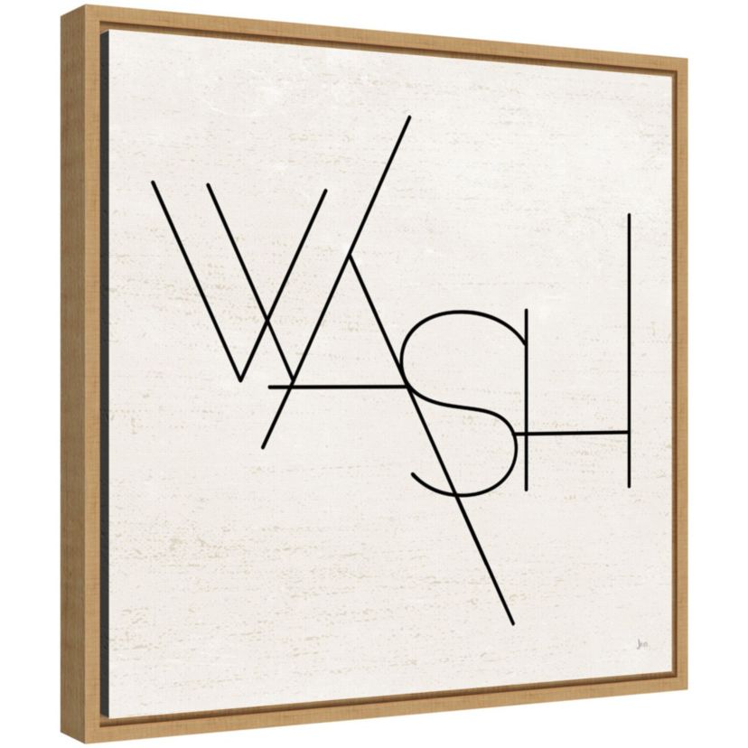 Wash Dry Fold I Laundry Framed Canvas Wall Art Print
