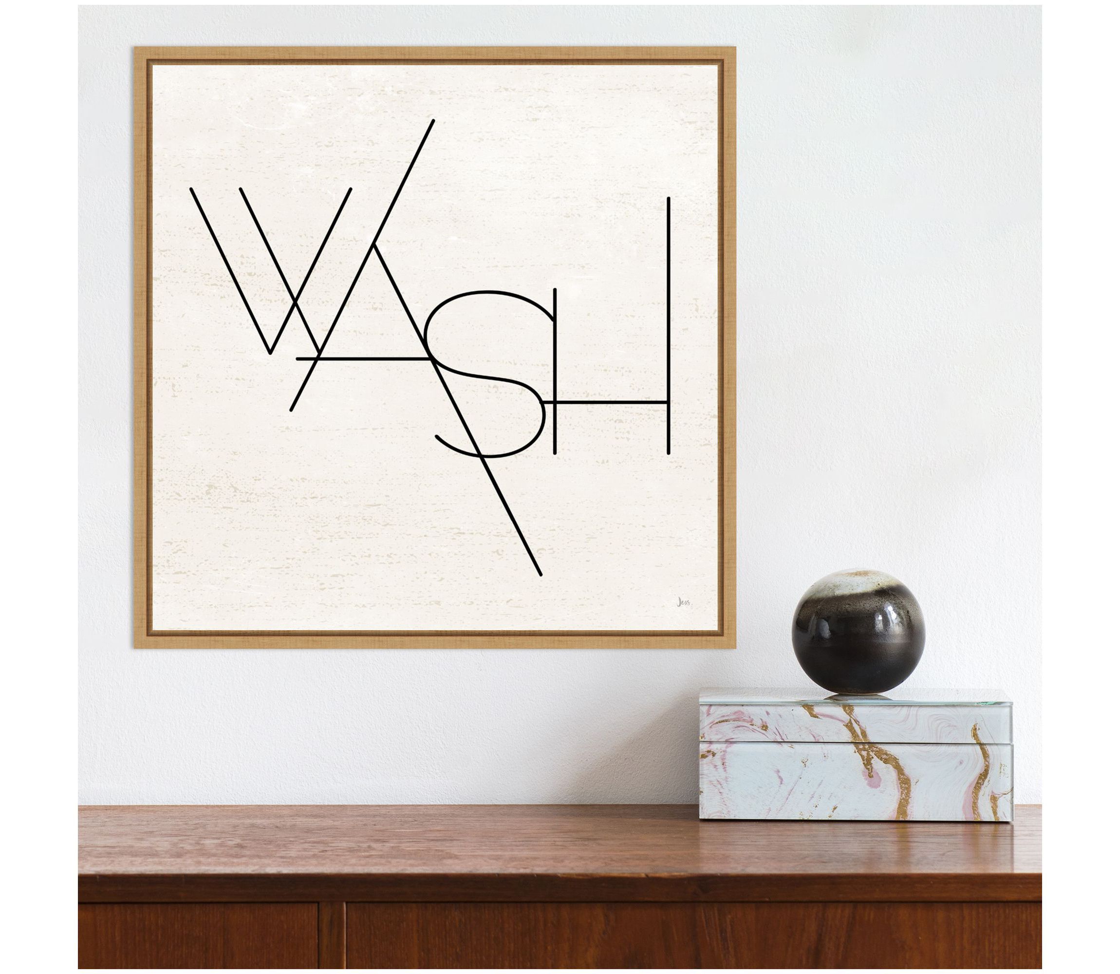 Wash Dry Fold I Laundry Framed Canvas Wall Art Print