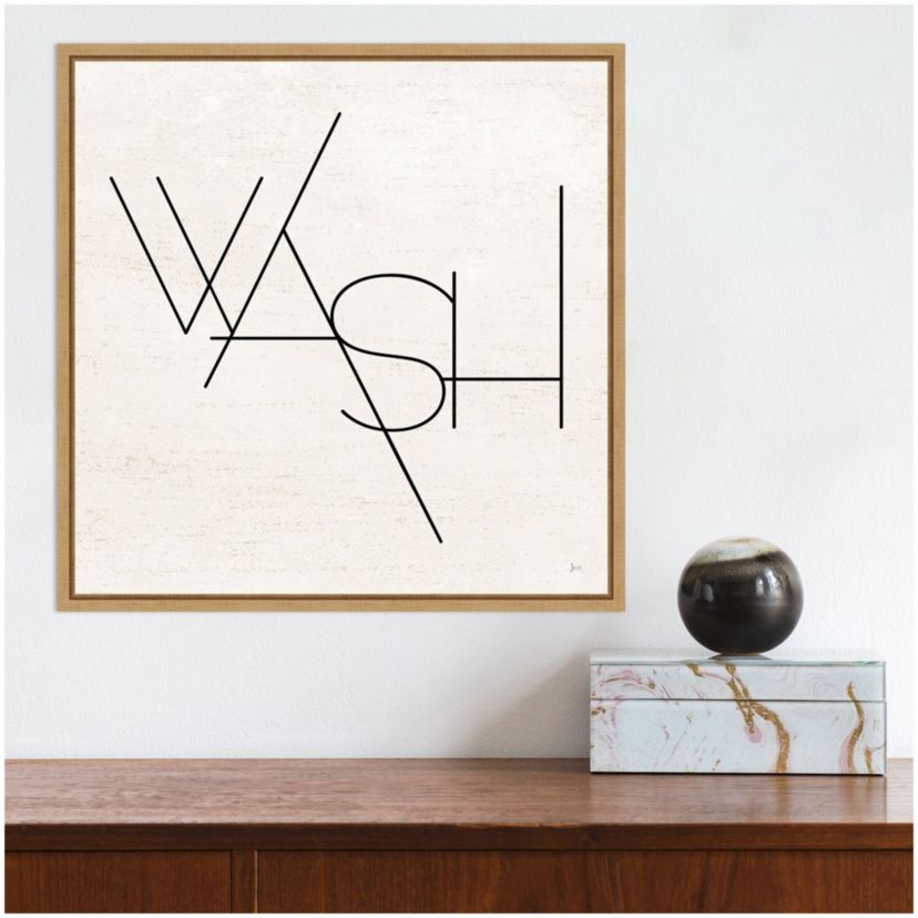 Wash Dry Fold I Laundry Framed Canvas Wall Art Print