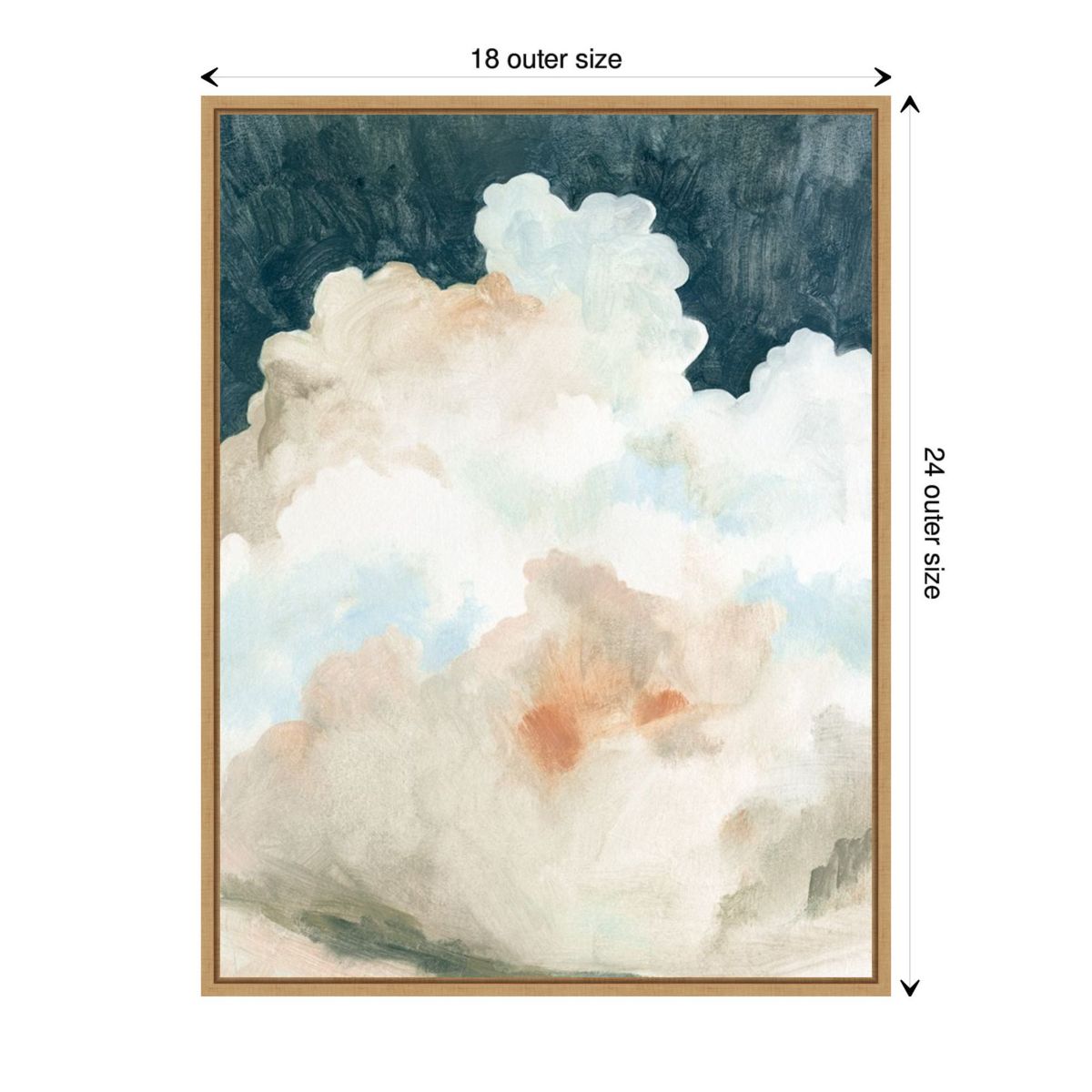 Dark Cumulus Clouds II Framed Canvas Wall Art Print