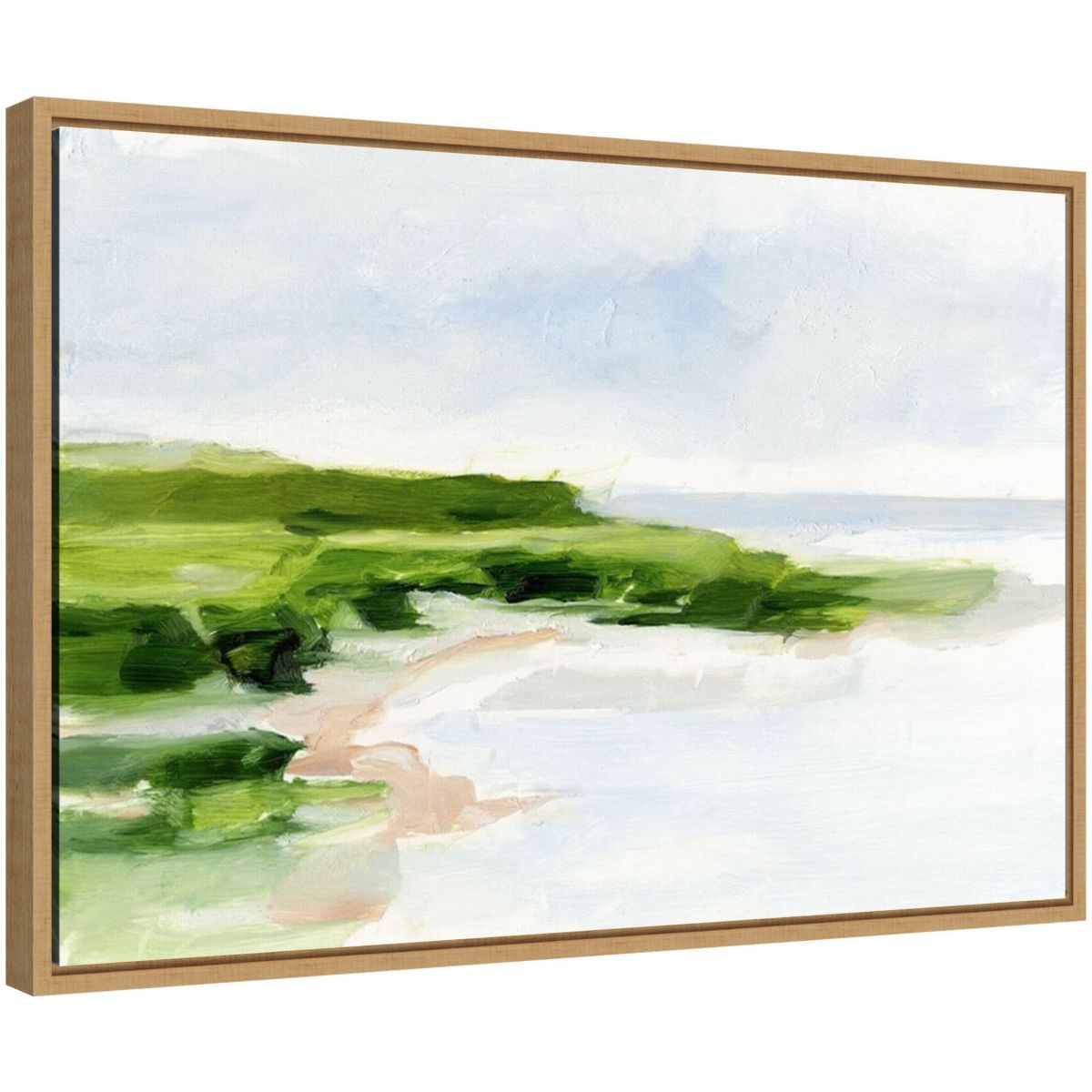 Blush Sandy Beach I Framed Canvas Wall Art Print