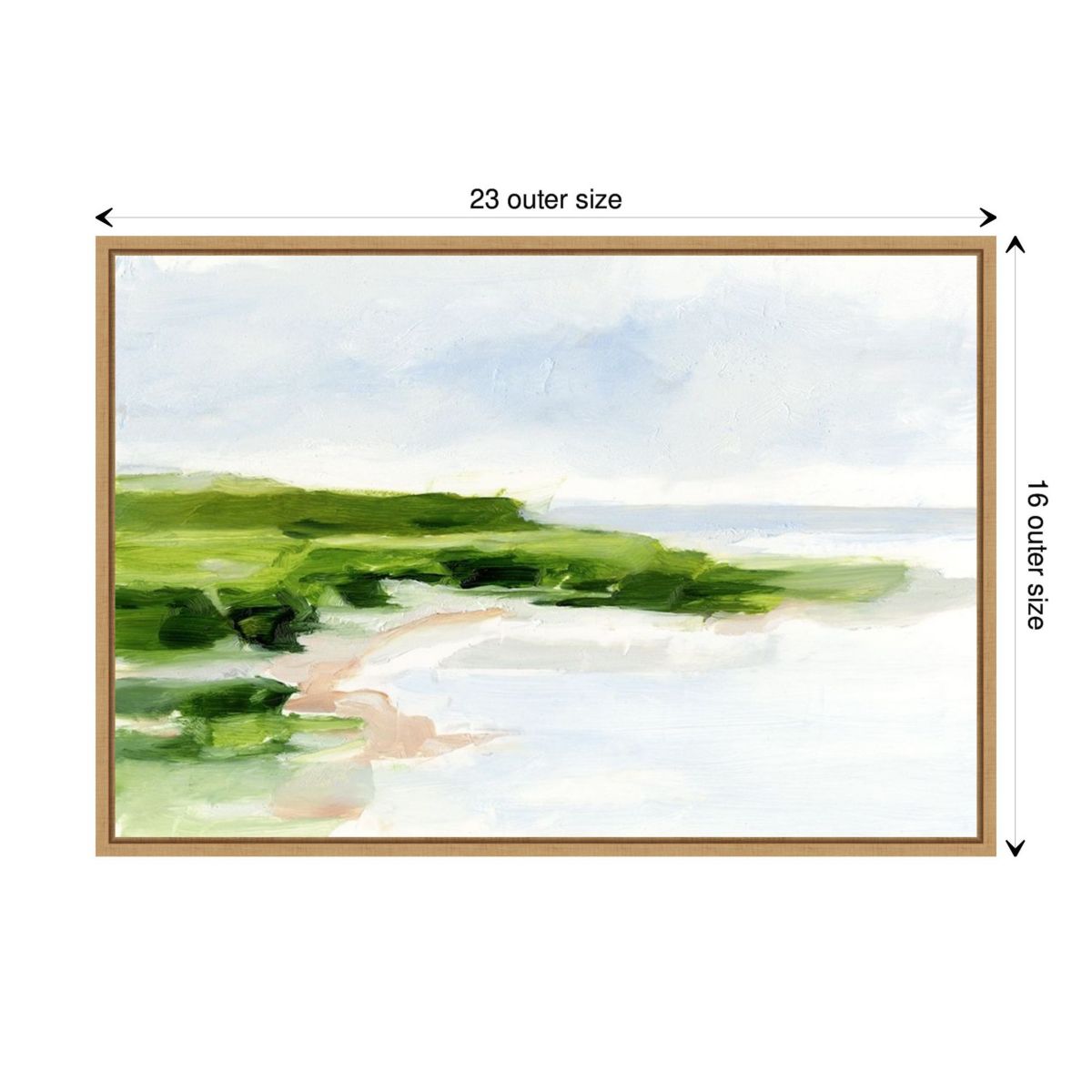 Blush Sandy Beach I Framed Canvas Wall Art Print