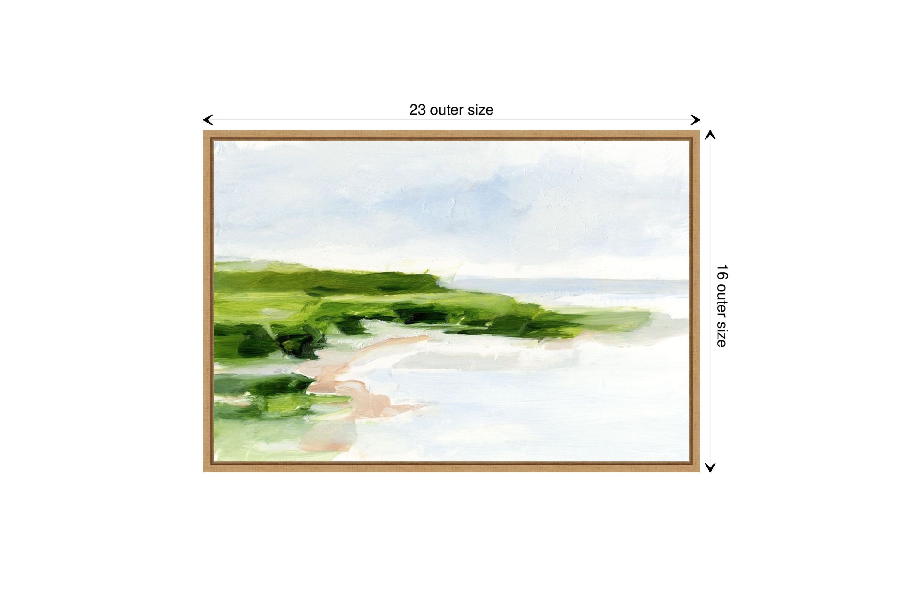 Blush Sandy Beach I Framed Canvas Wall Art Print