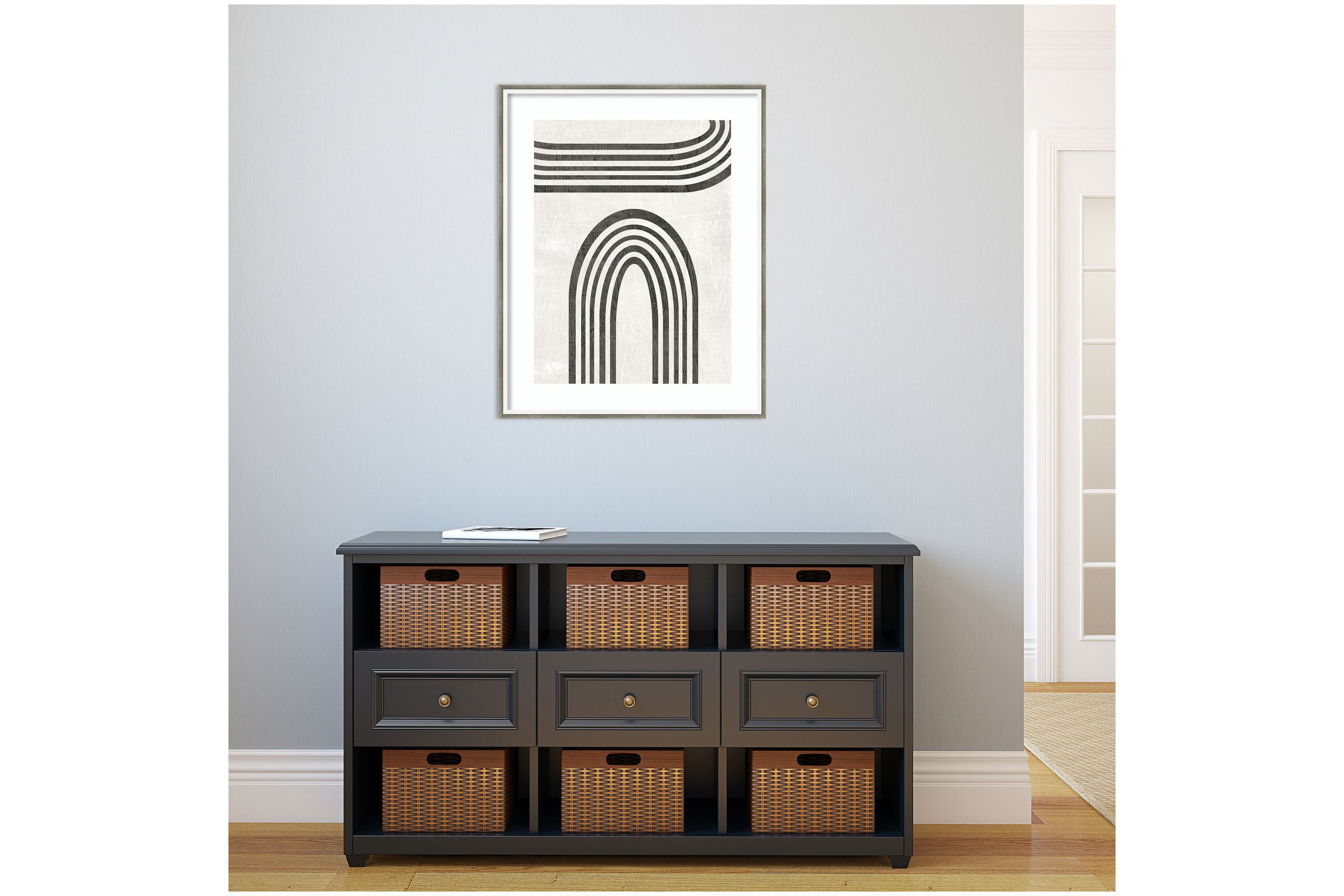 Modern Arc III by June Erica Vess Wood Framed Wall Art Print