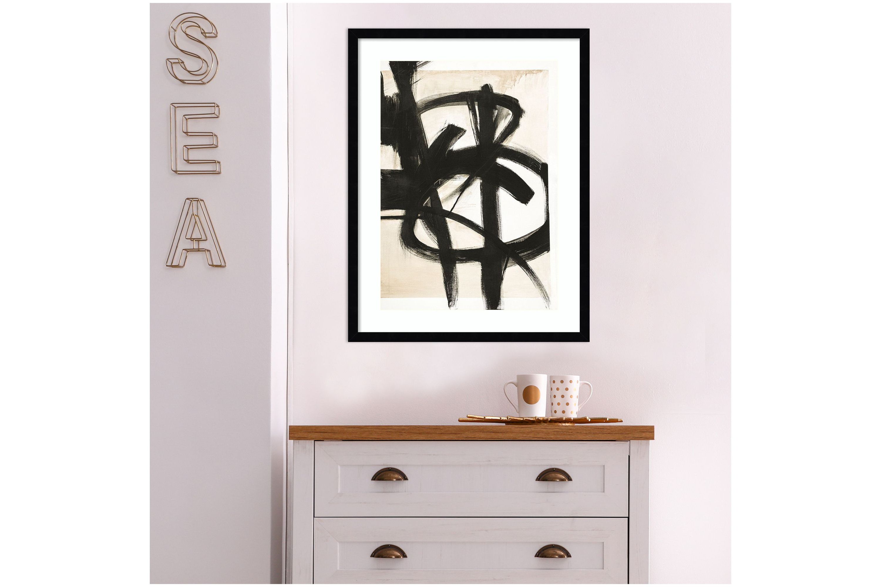 Graphical Shapes 7 by Design Fabrikken Wood Framed Wall Art Print