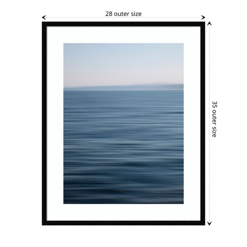 Abstract blue horizon Framed Wall Art Print