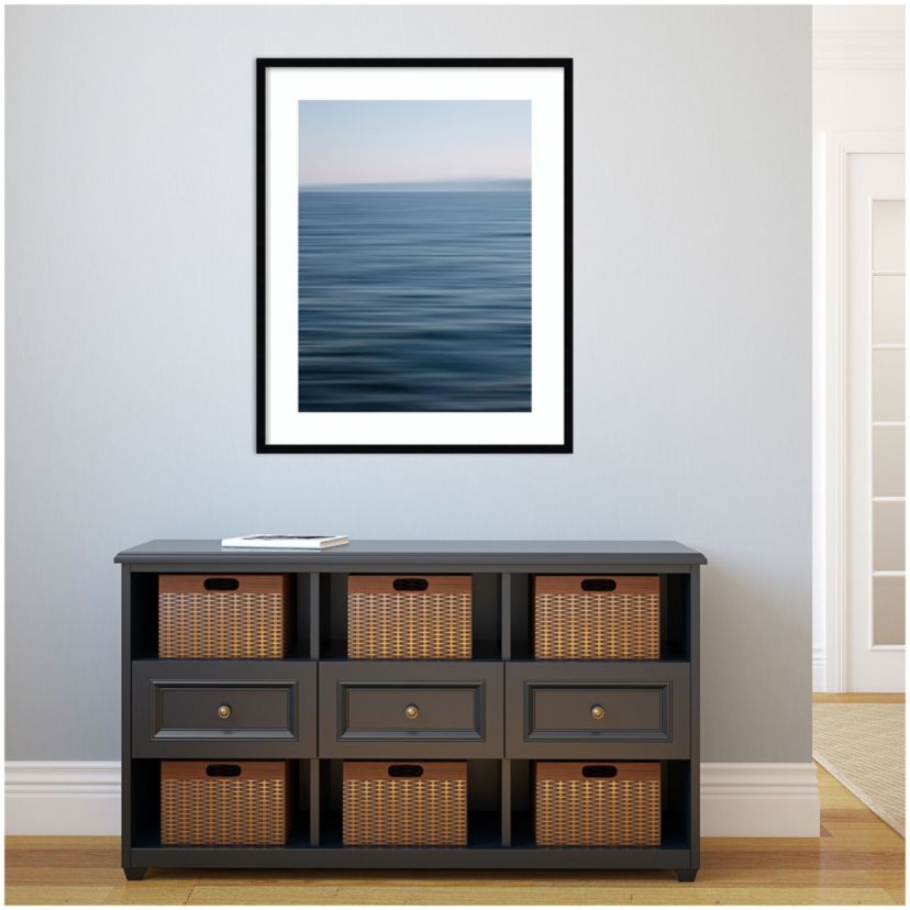 Abstract blue horizon Framed Wall Art Print