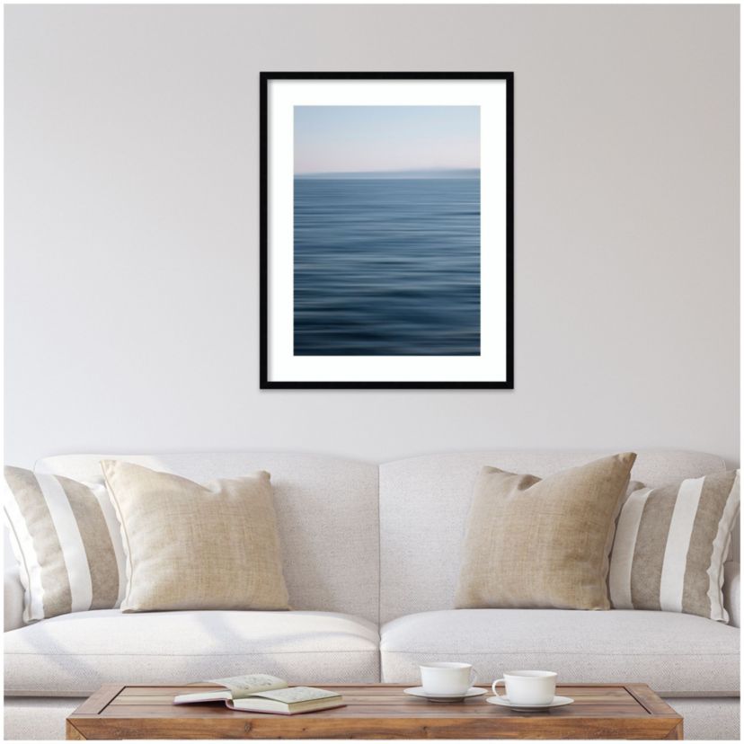 Abstract blue horizon Framed Wall Art Print