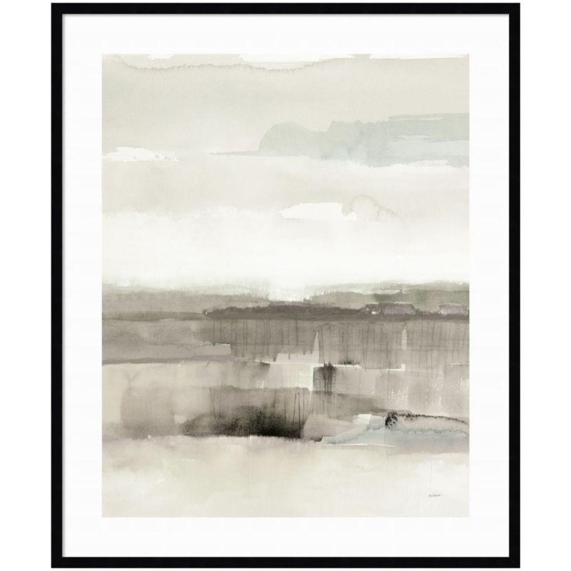 Influence of Line and Color Neutral Crop by Mike Schick Wood Framed Wall Art Print