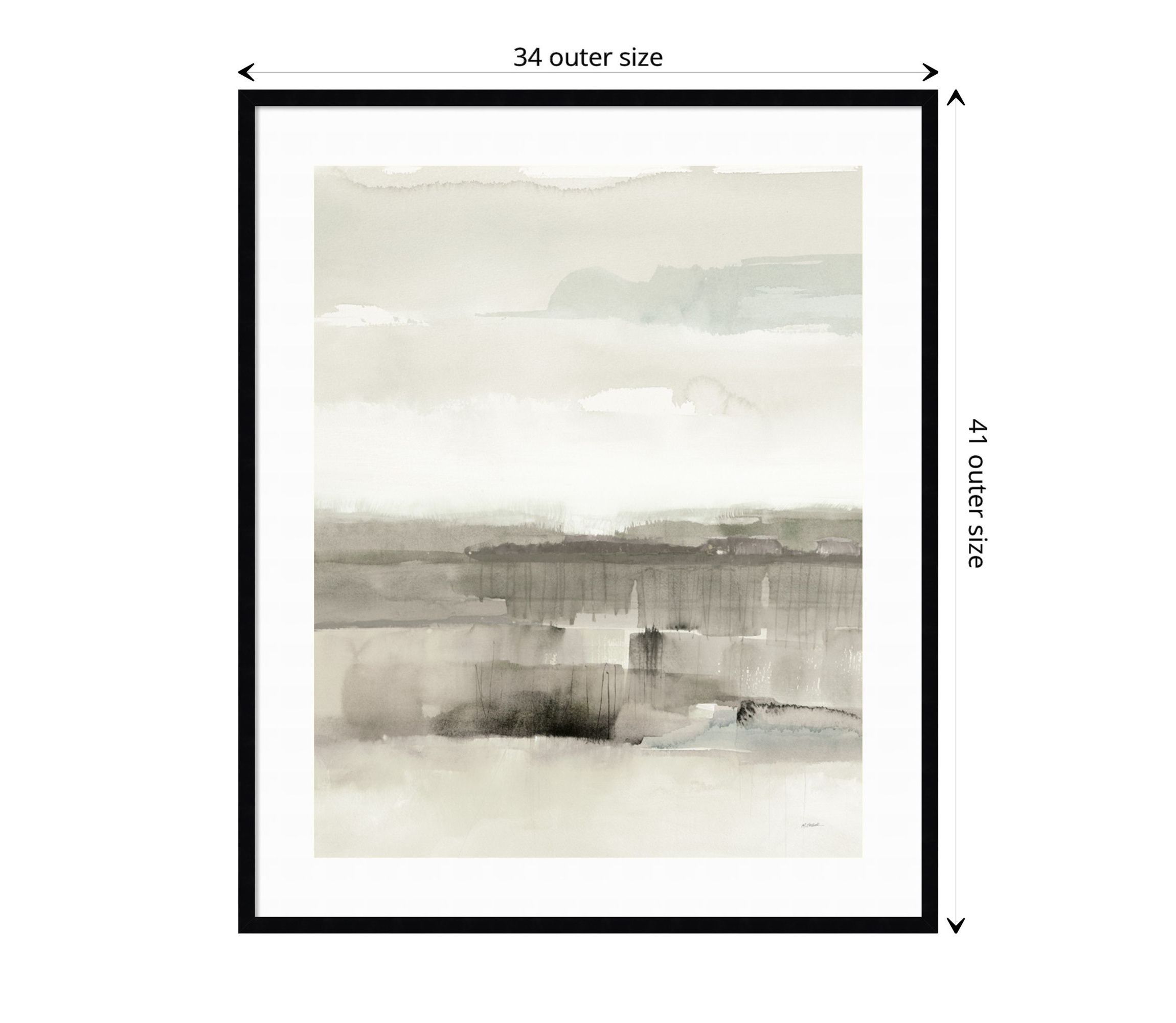 Influence of Line and Color Neutral Crop by Mike Schick Wood Framed Wall Art Print
