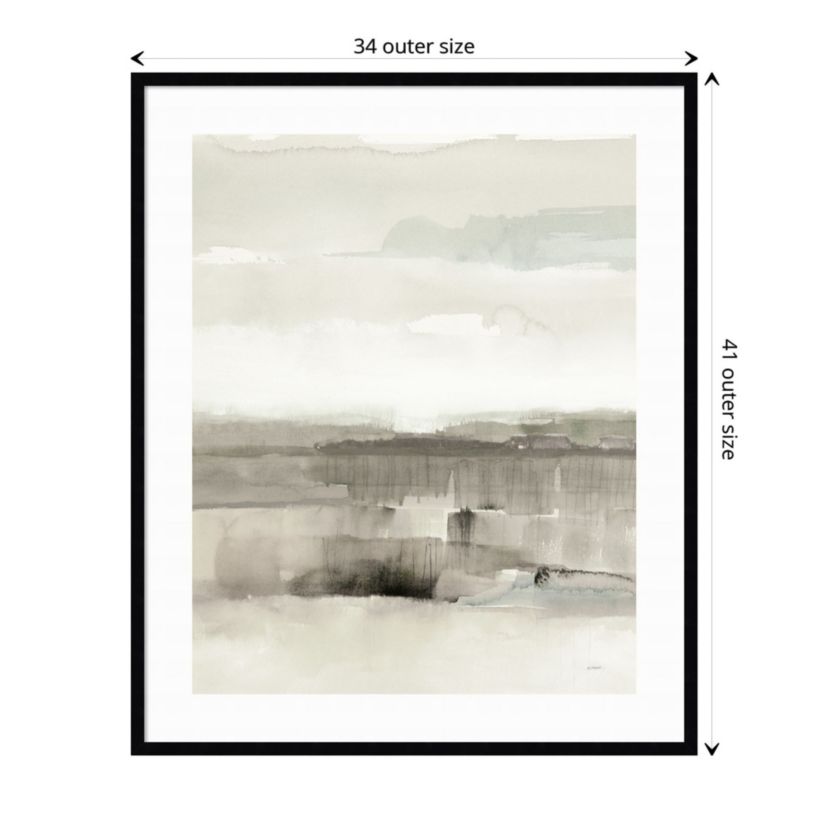 Influence of Line and Color Neutral Crop by Mike Schick Wood Framed Wall Art Print