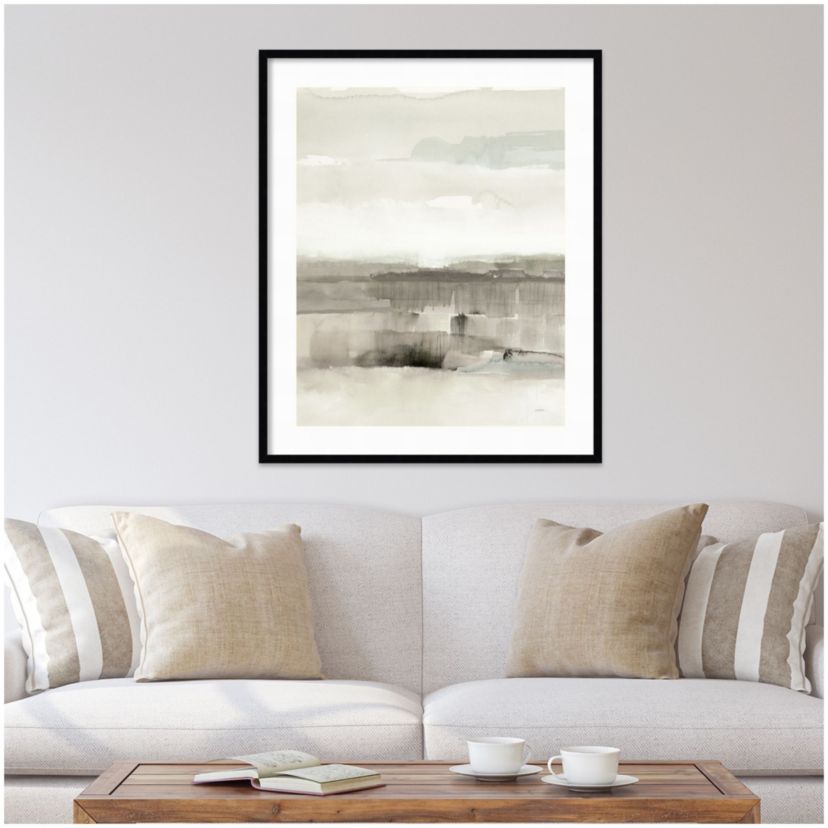 Influence of Line and Color Neutral Crop by Mike Schick Wood Framed Wall Art Print