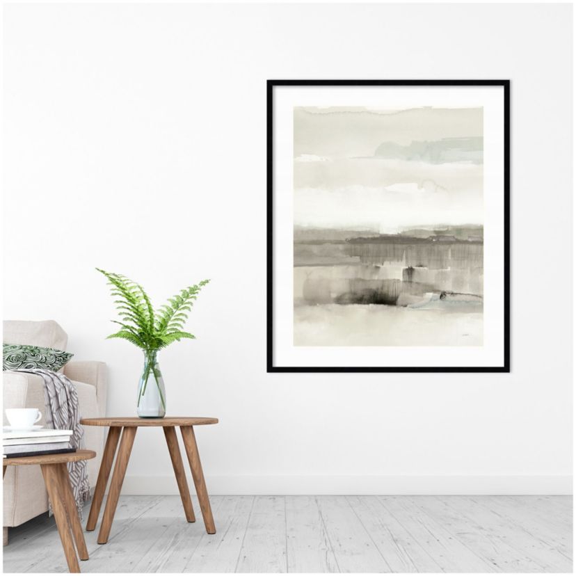 Influence of Line and Color Neutral Crop by Mike Schick Wood Framed Wall Art Print