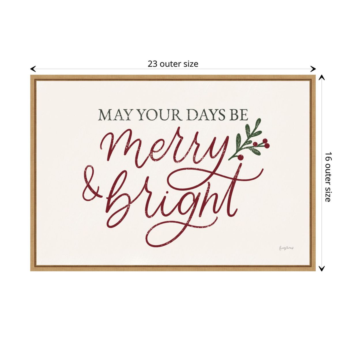 Vintage Christmas V Red Framed Canvas Wall Art Print