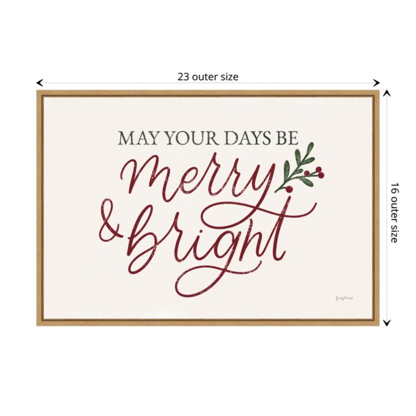 Vintage Christmas V Red Framed Canvas Wall Art Print