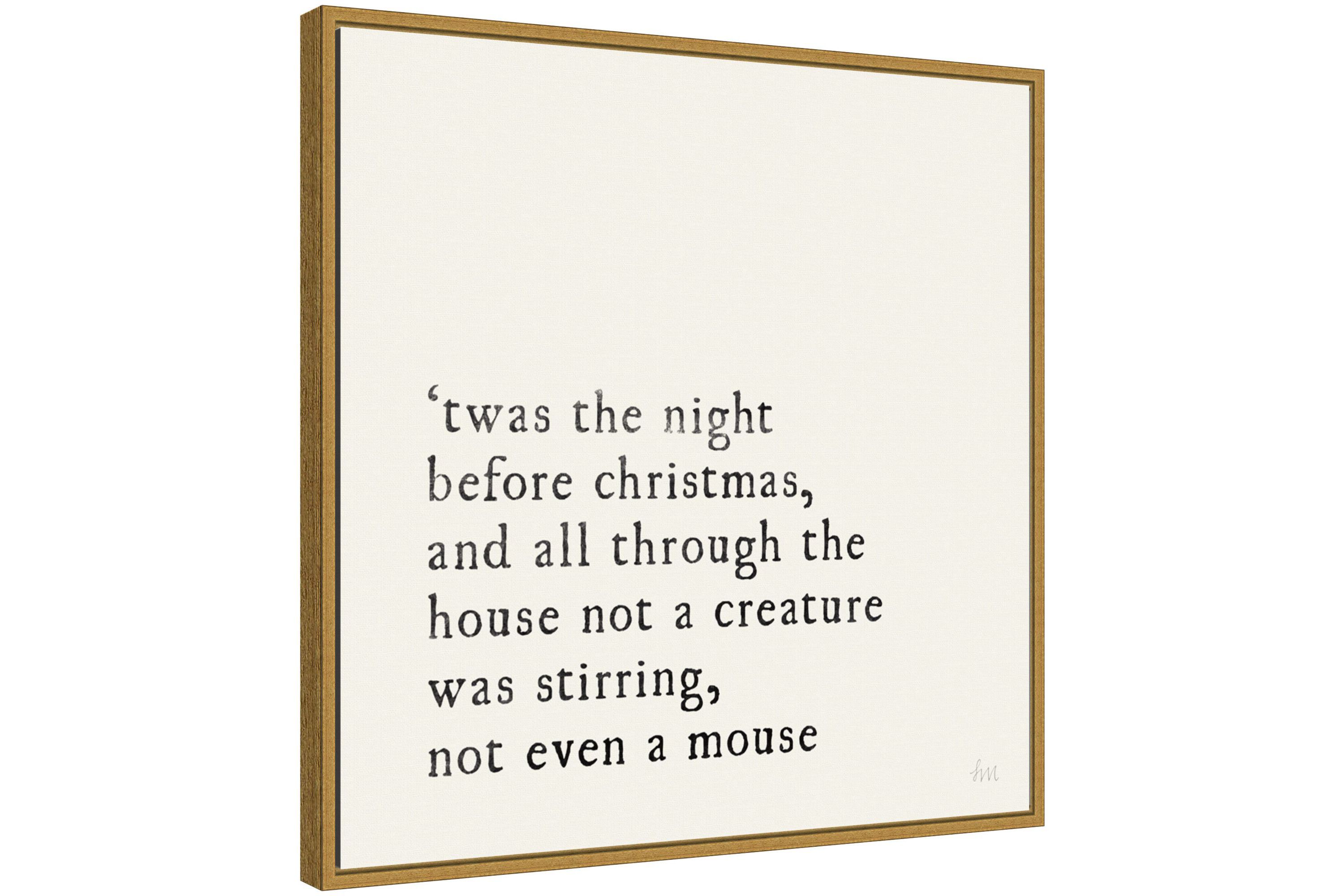 Simple Christmas I Cream Framed Canvas Wall Art Print
