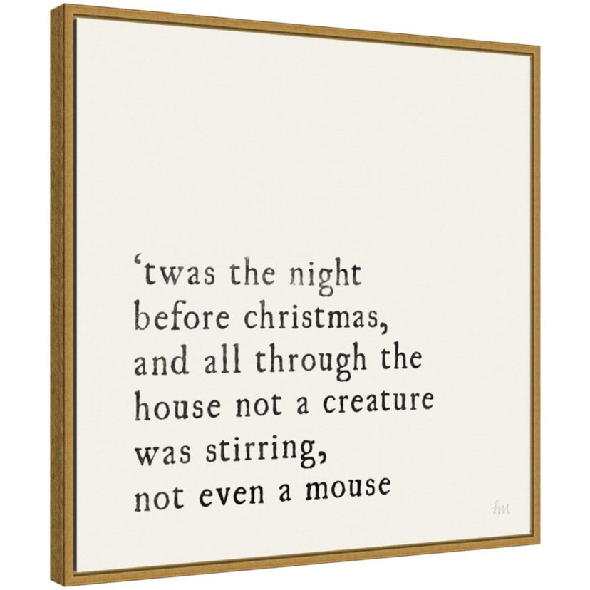 Simple Christmas I Cream Framed Canvas Wall Art Print