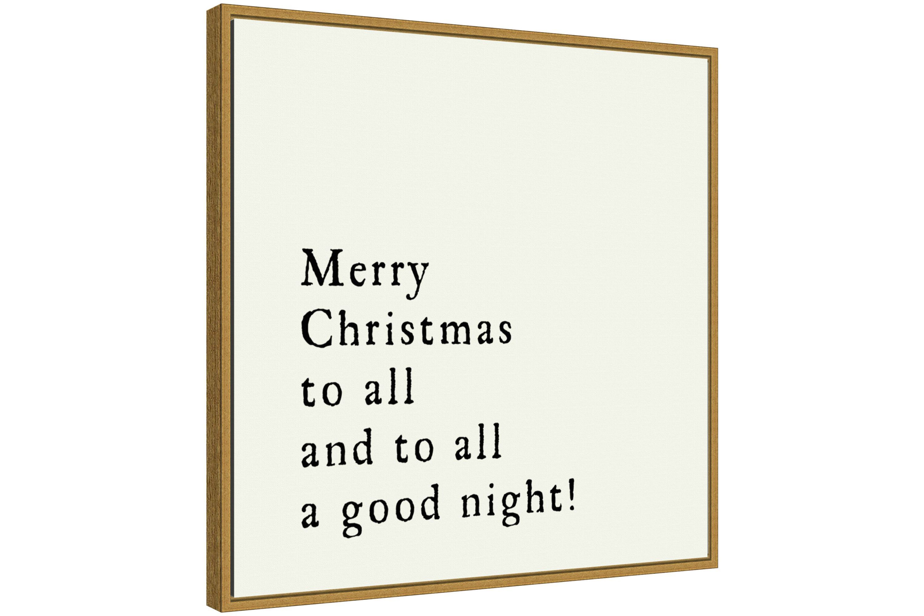 Merry Christmas To All Framed Canvas Wall Art Print