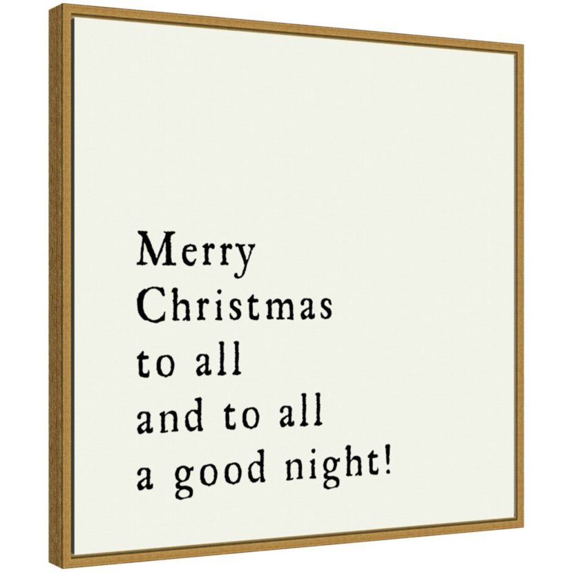 Merry Christmas To All Framed Canvas Wall Art Print