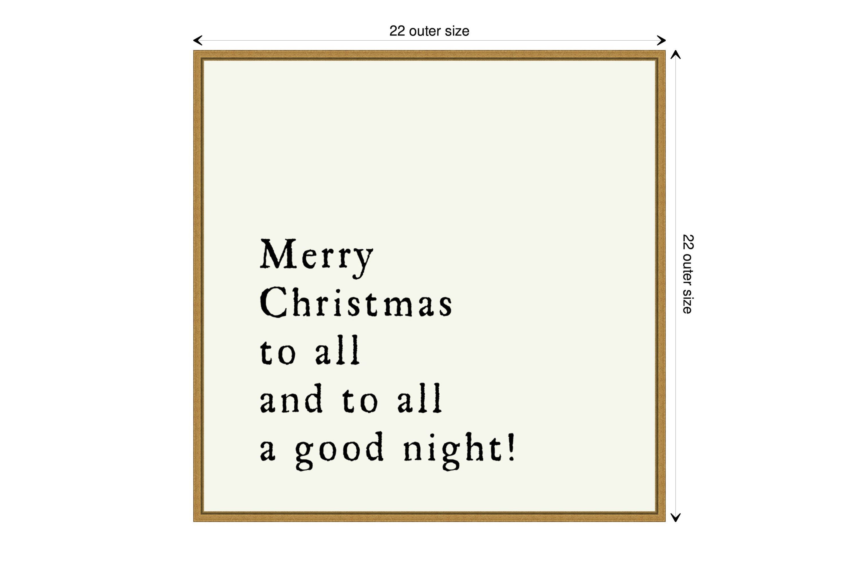 Merry Christmas To All Framed Canvas Wall Art Print