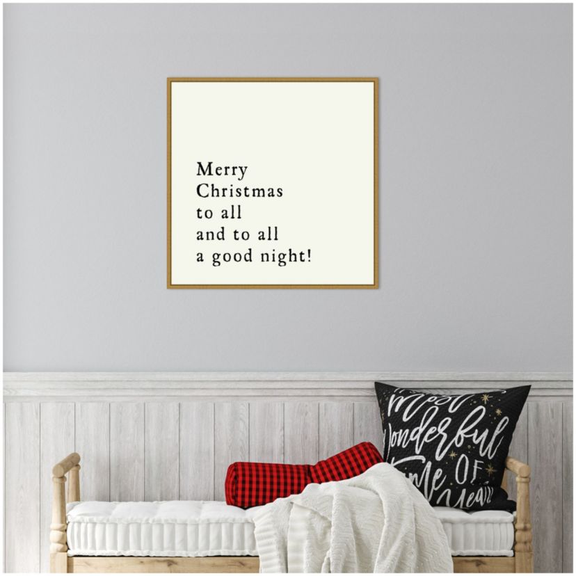 Merry Christmas To All Framed Canvas Wall Art Print