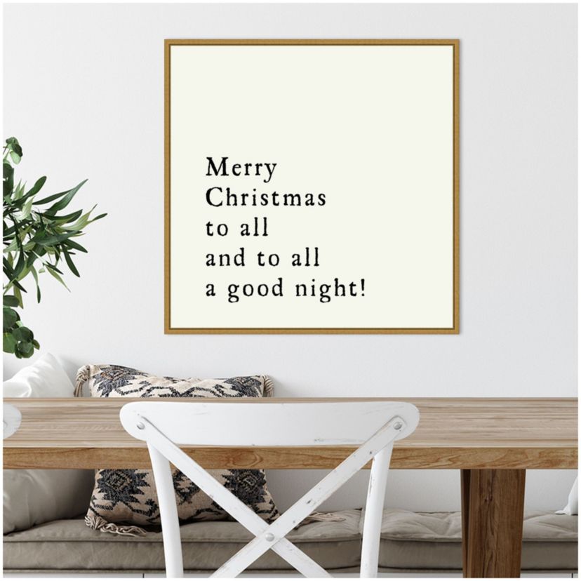 Merry Christmas To All Framed Canvas Wall Art Print