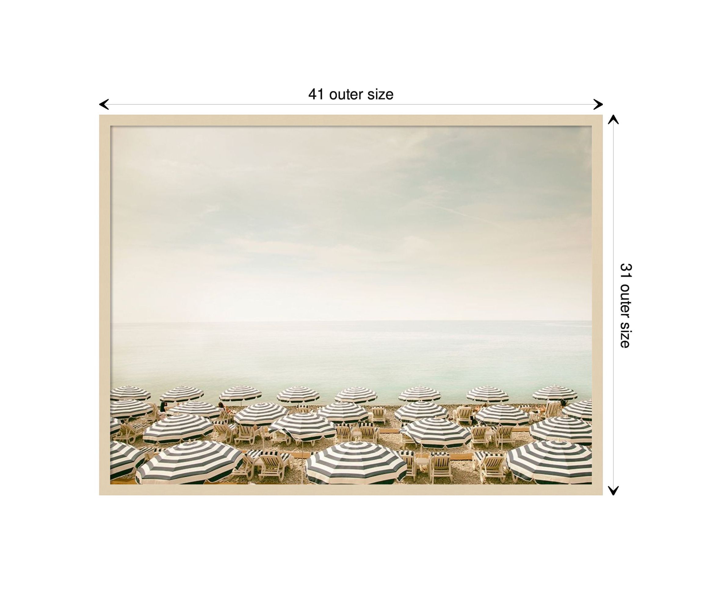 Seaside 4 (Beach) by Carina Okula Wood Framed Wall Art Print