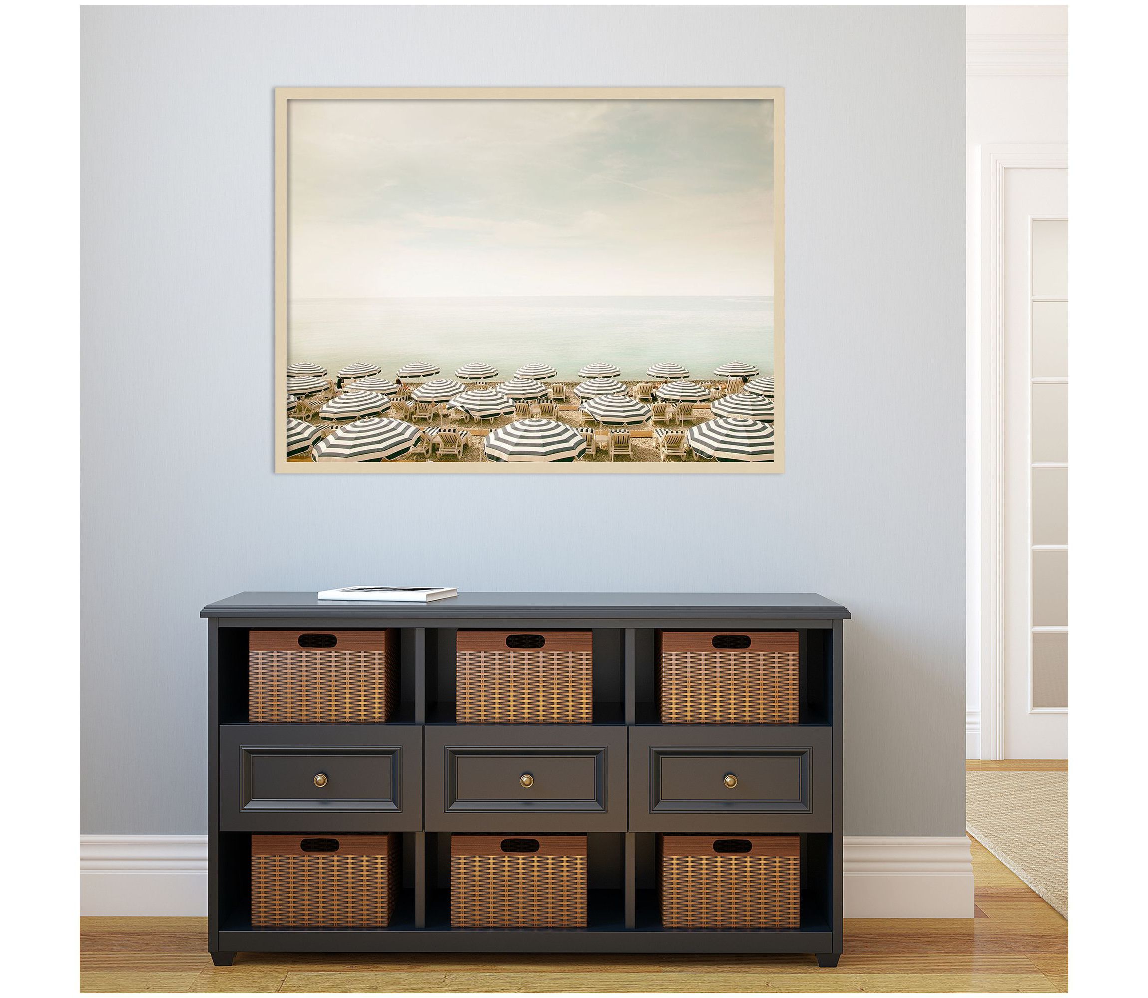 Seaside 4 (Beach) by Carina Okula Wood Framed Wall Art Print