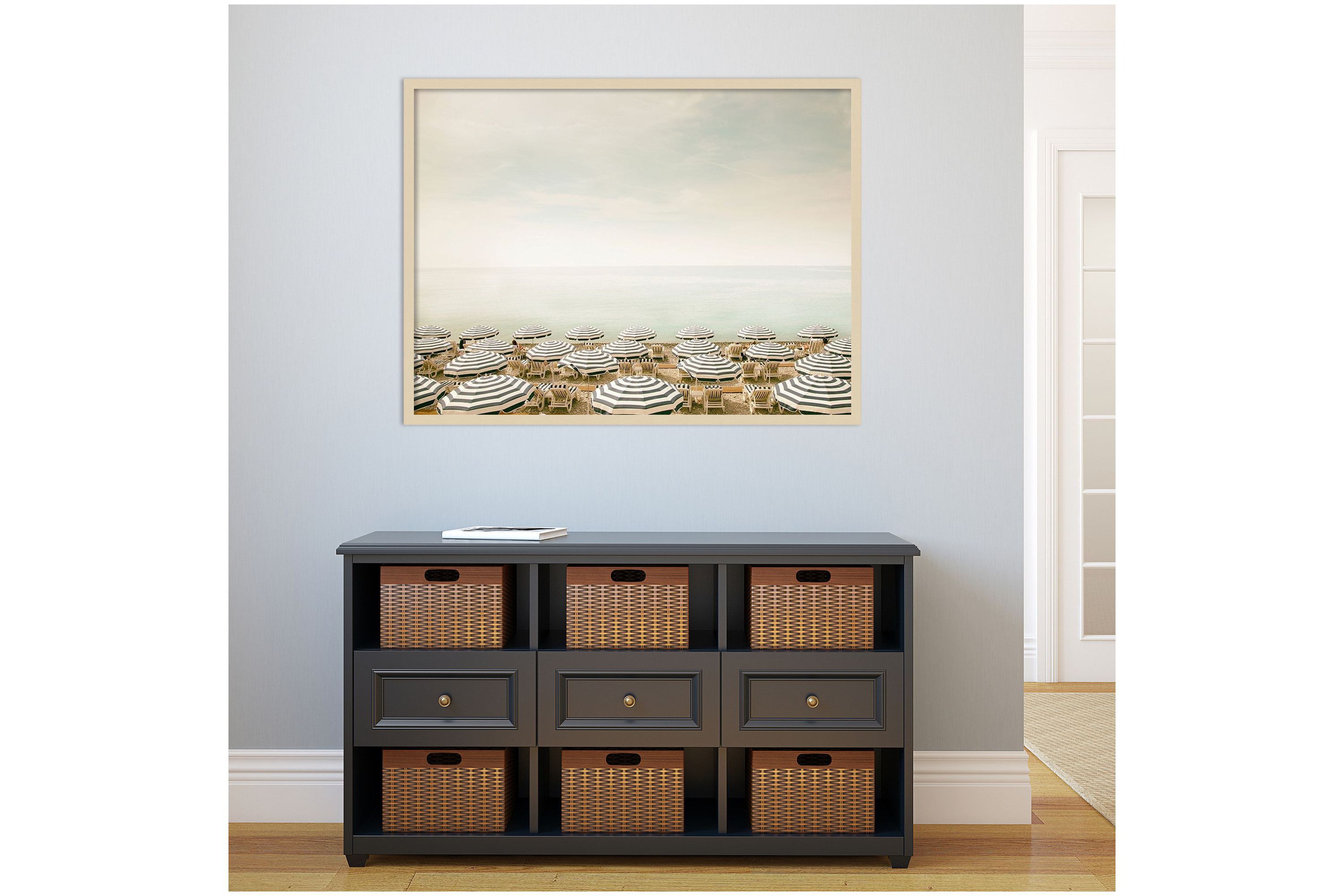 Seaside 4 (Beach) by Carina Okula Wood Framed Wall Art Print