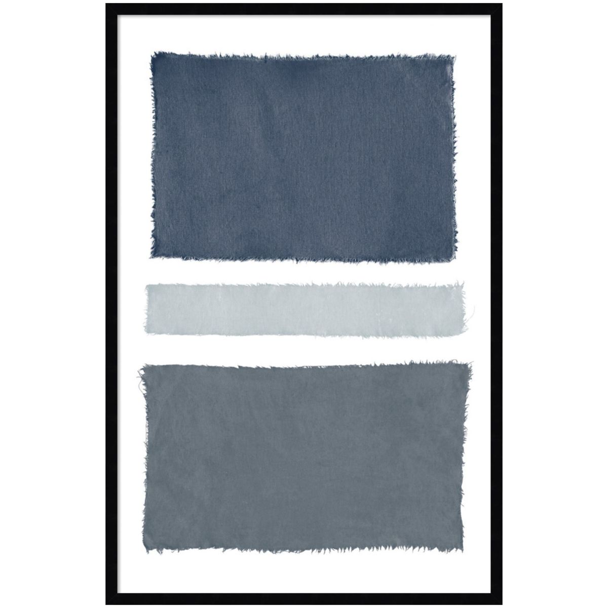 Painted Weaving V Gray Framed Wall Art Print