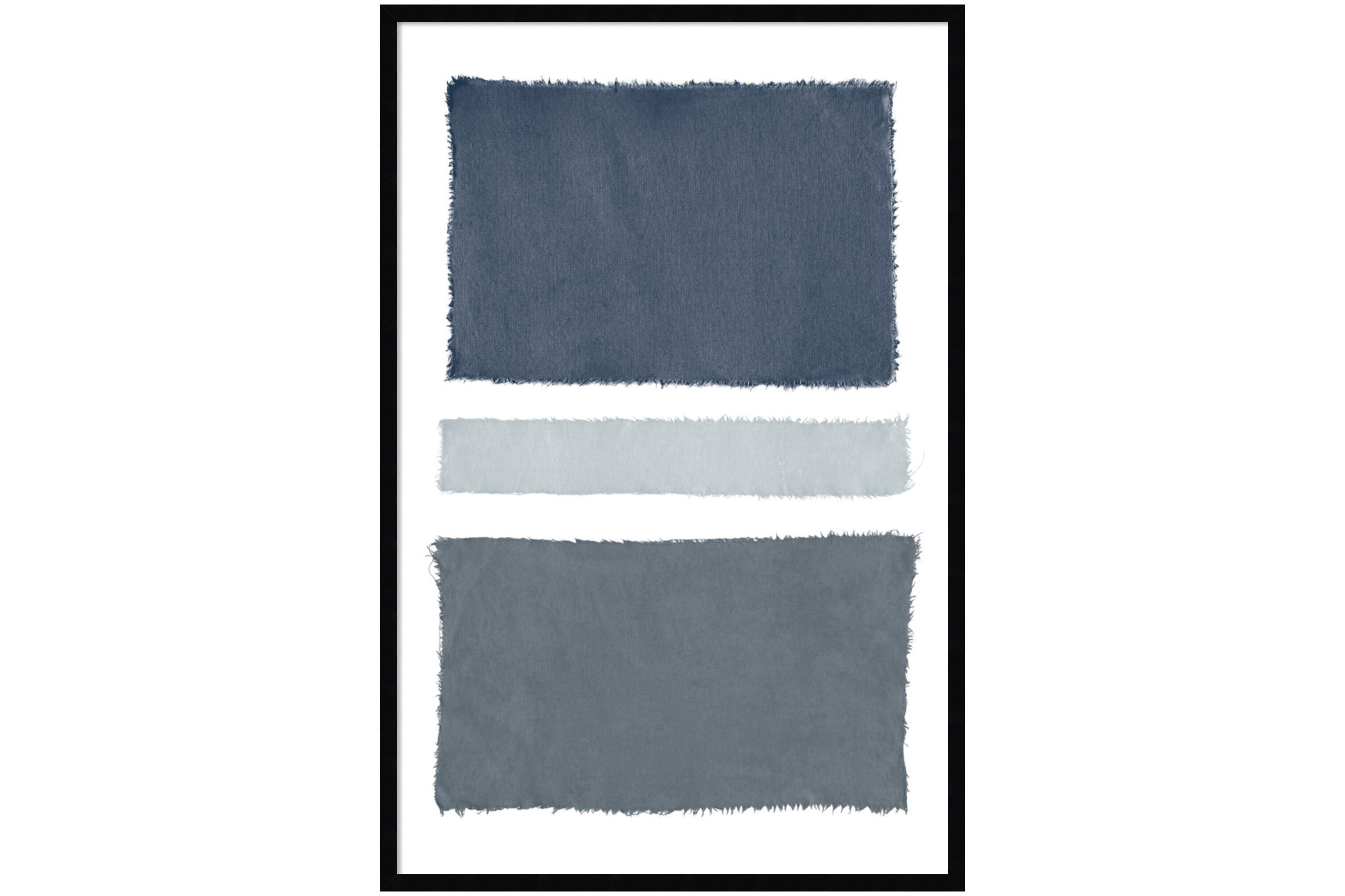 Painted Weaving V Gray Framed Wall Art Print