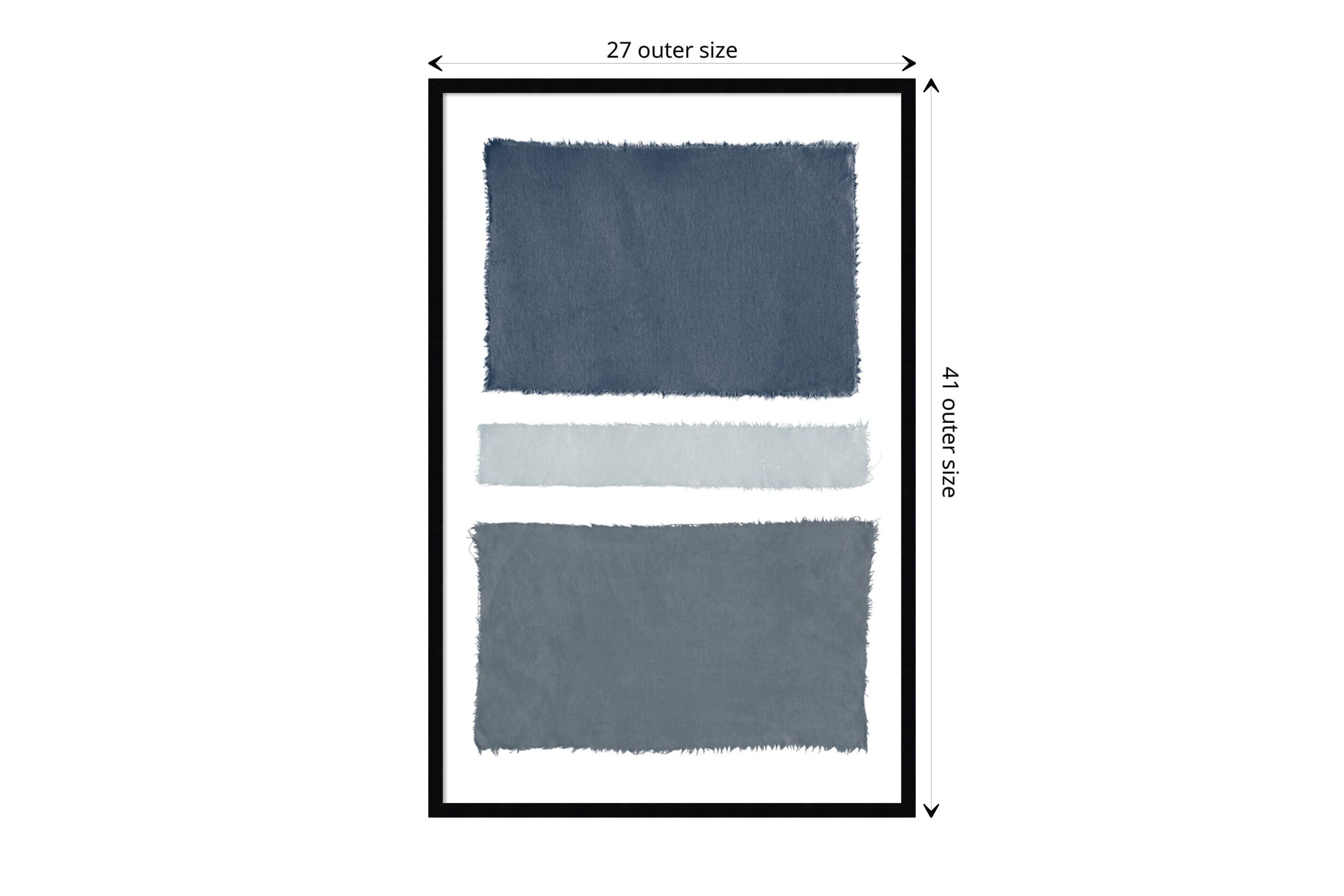 Painted Weaving V Gray Framed Wall Art Print