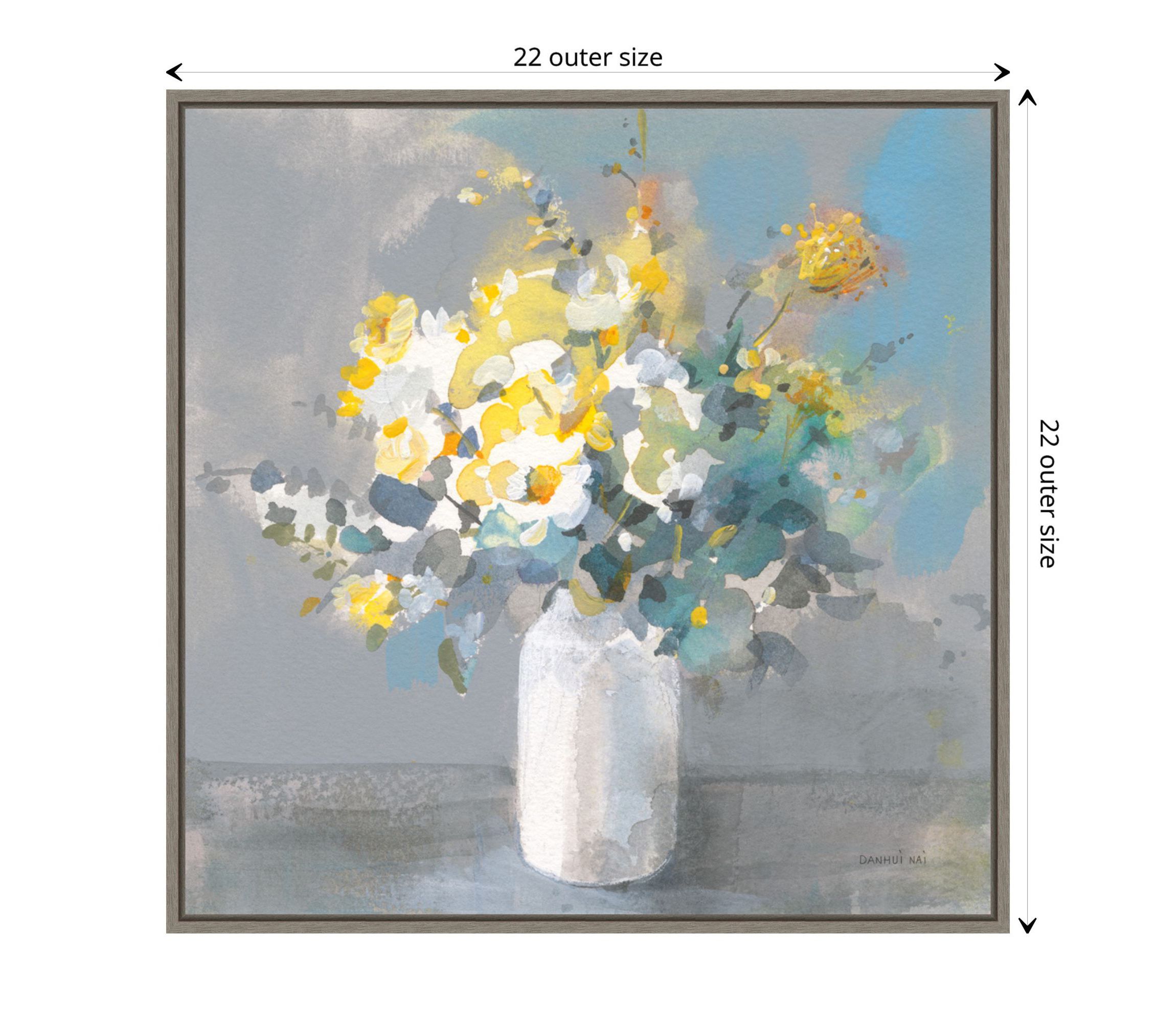 Touch of Spring I White Vase Framed Canvas Wall Art Print