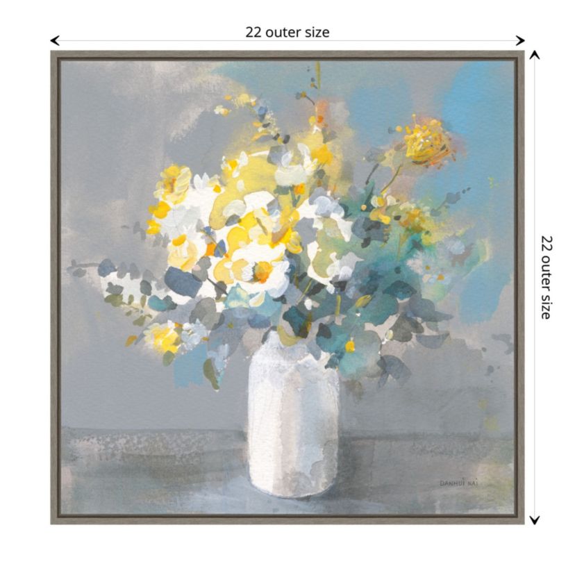Touch of Spring I White Vase Framed Canvas Wall Art Print